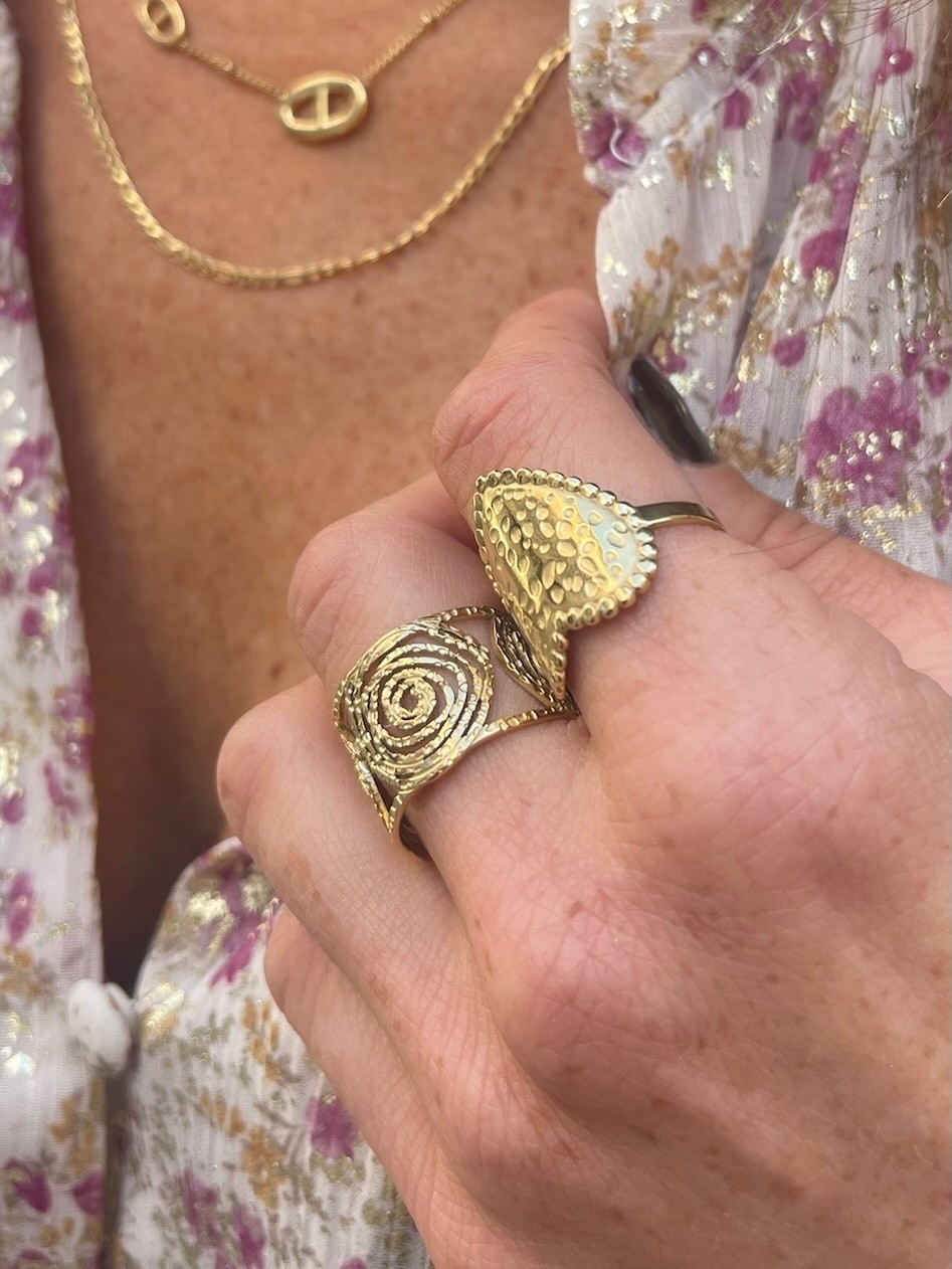 Bague spirales or