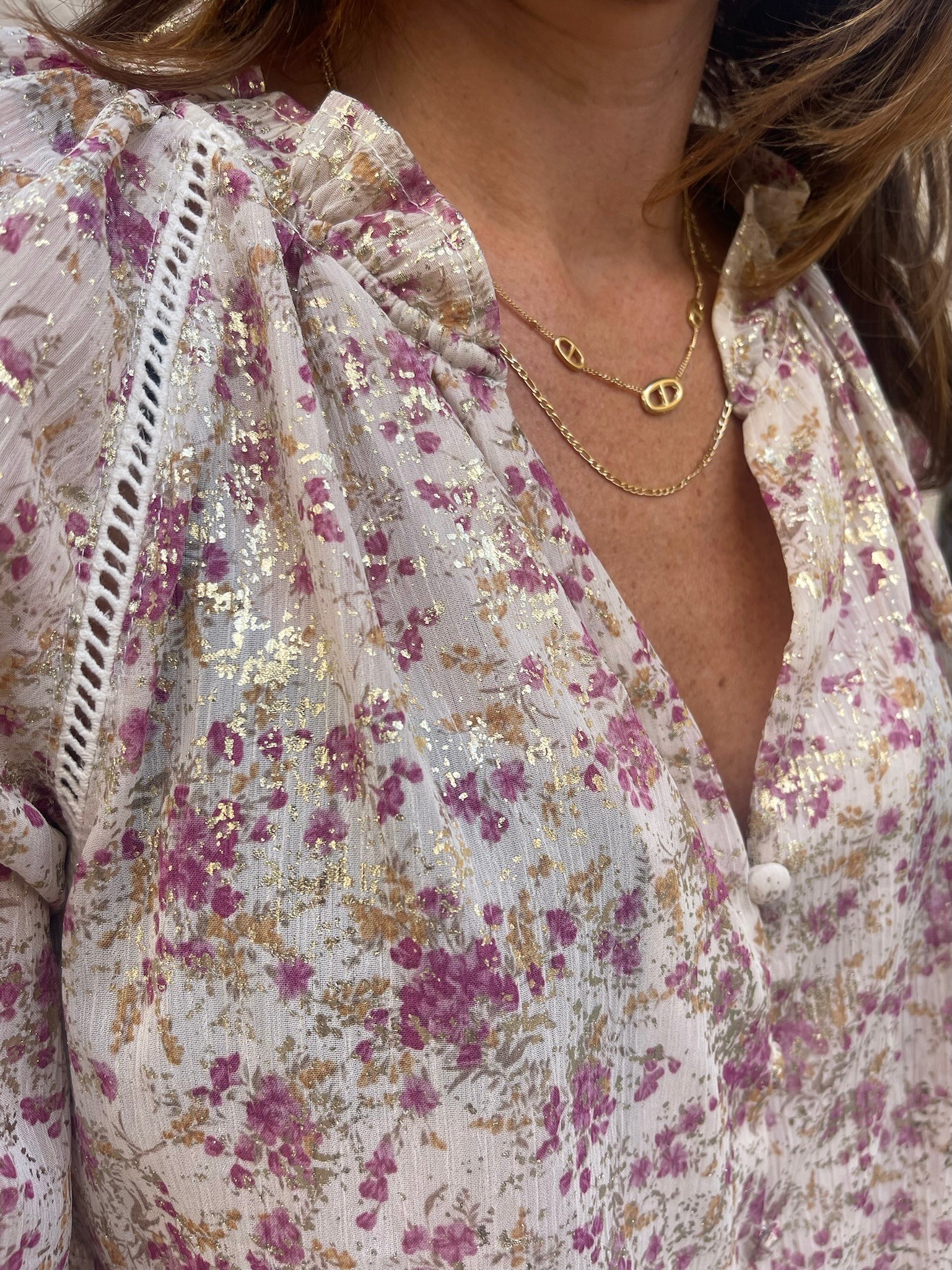 Collier double maillons or