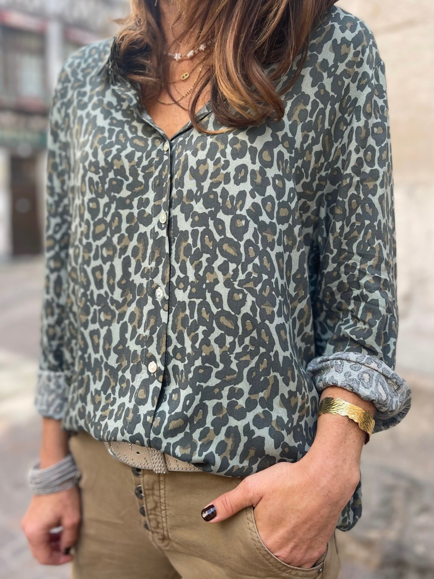 Chemise léo kaki