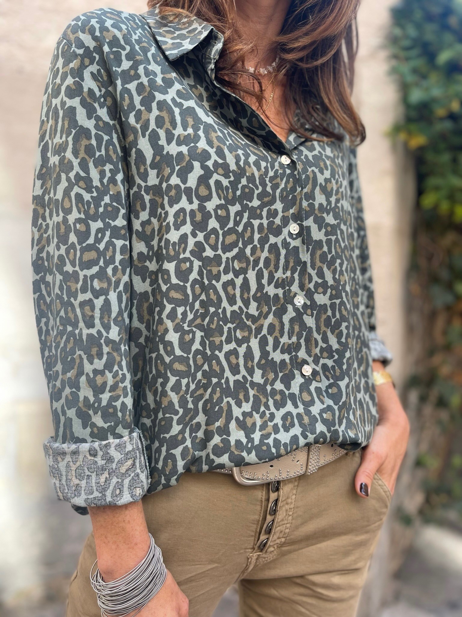 Chemise léo kaki