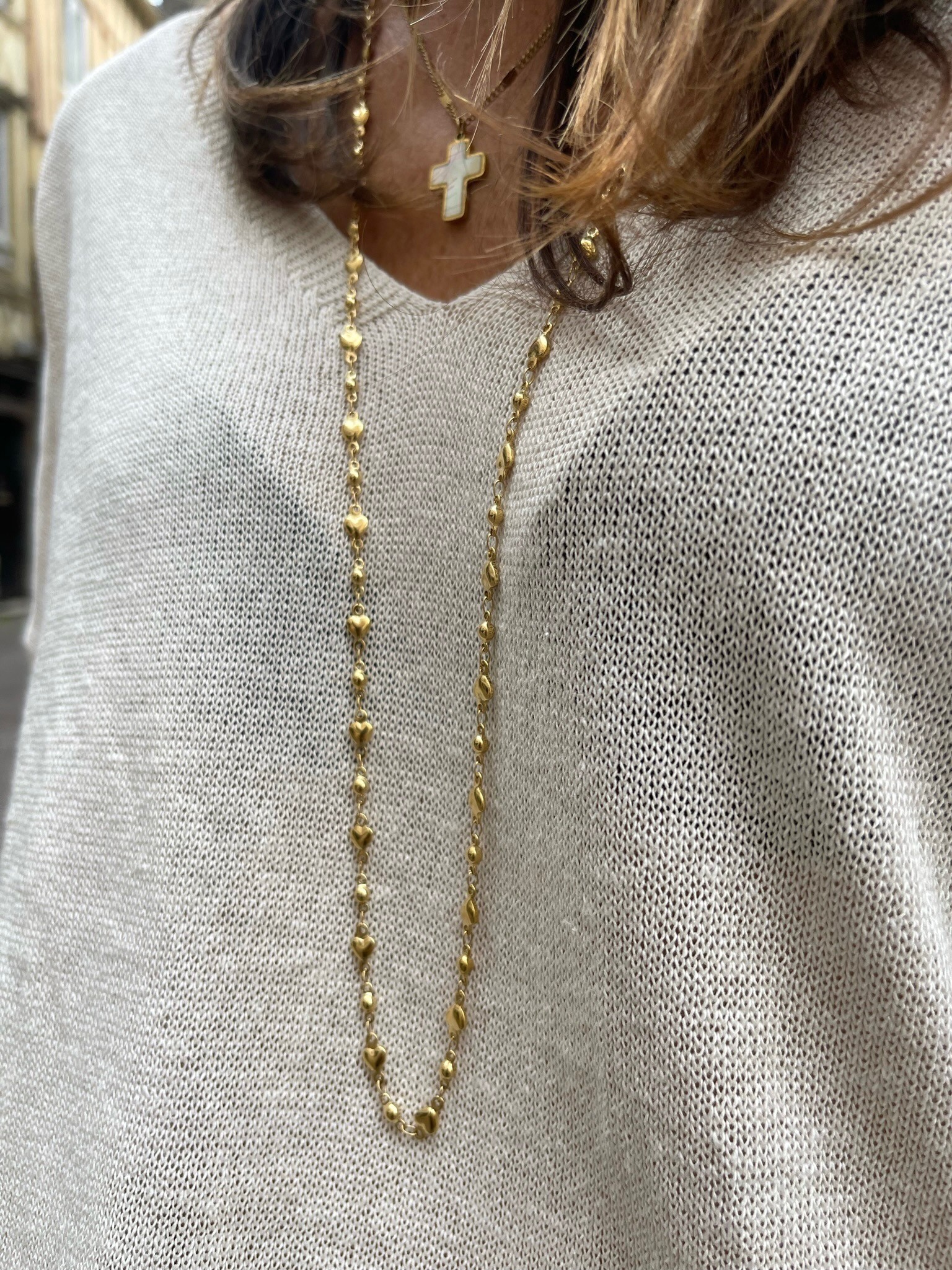 Collier sautoir coeur or