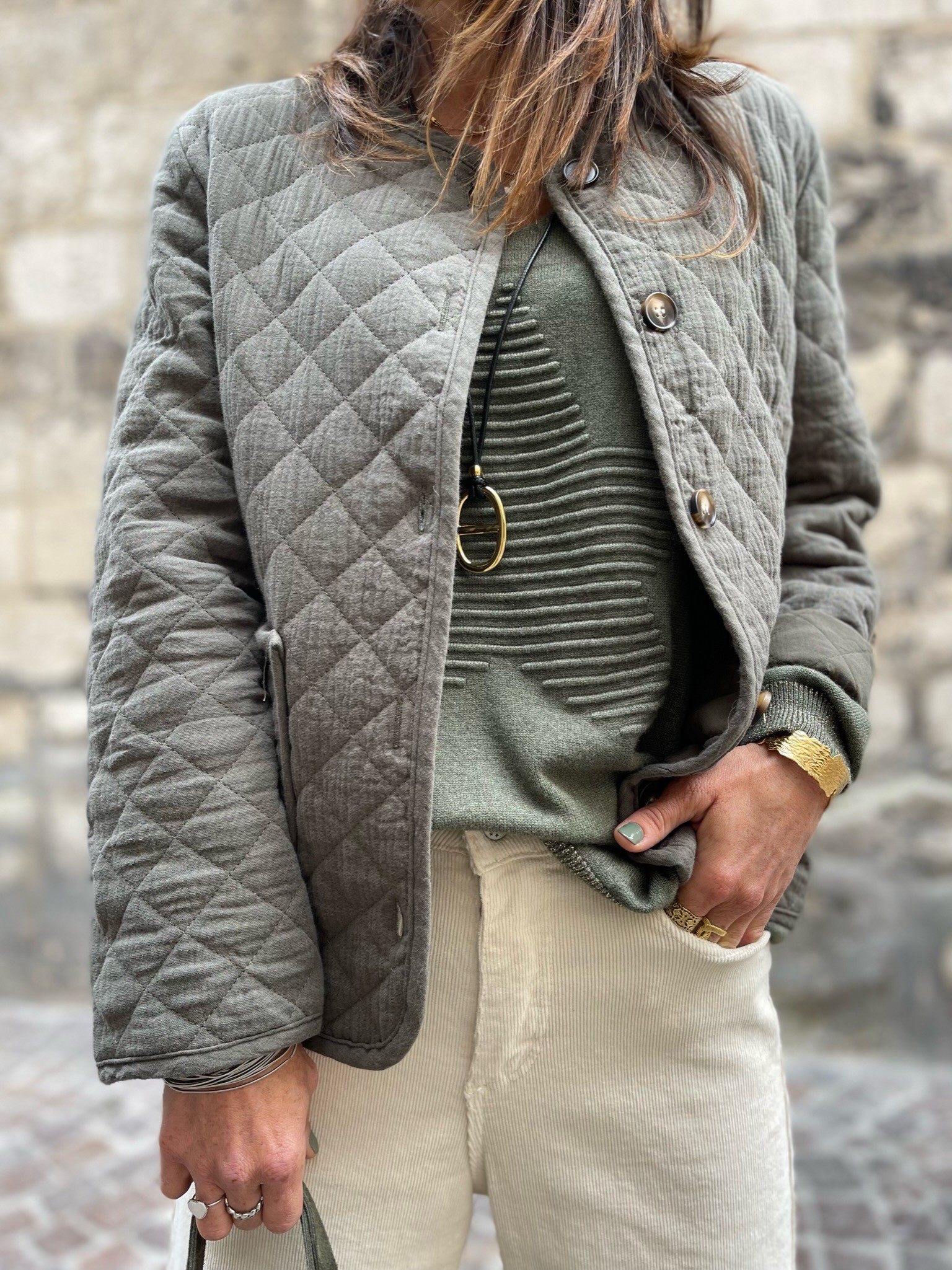 Veste gaze kaki
