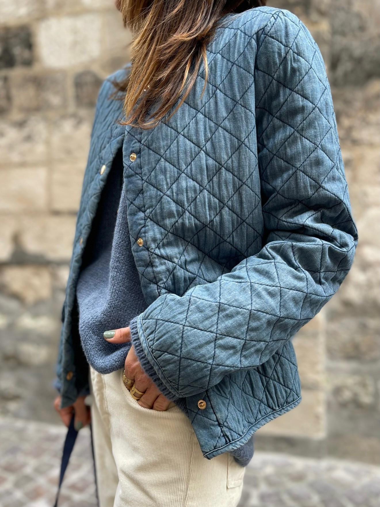 Veste jean matelassée