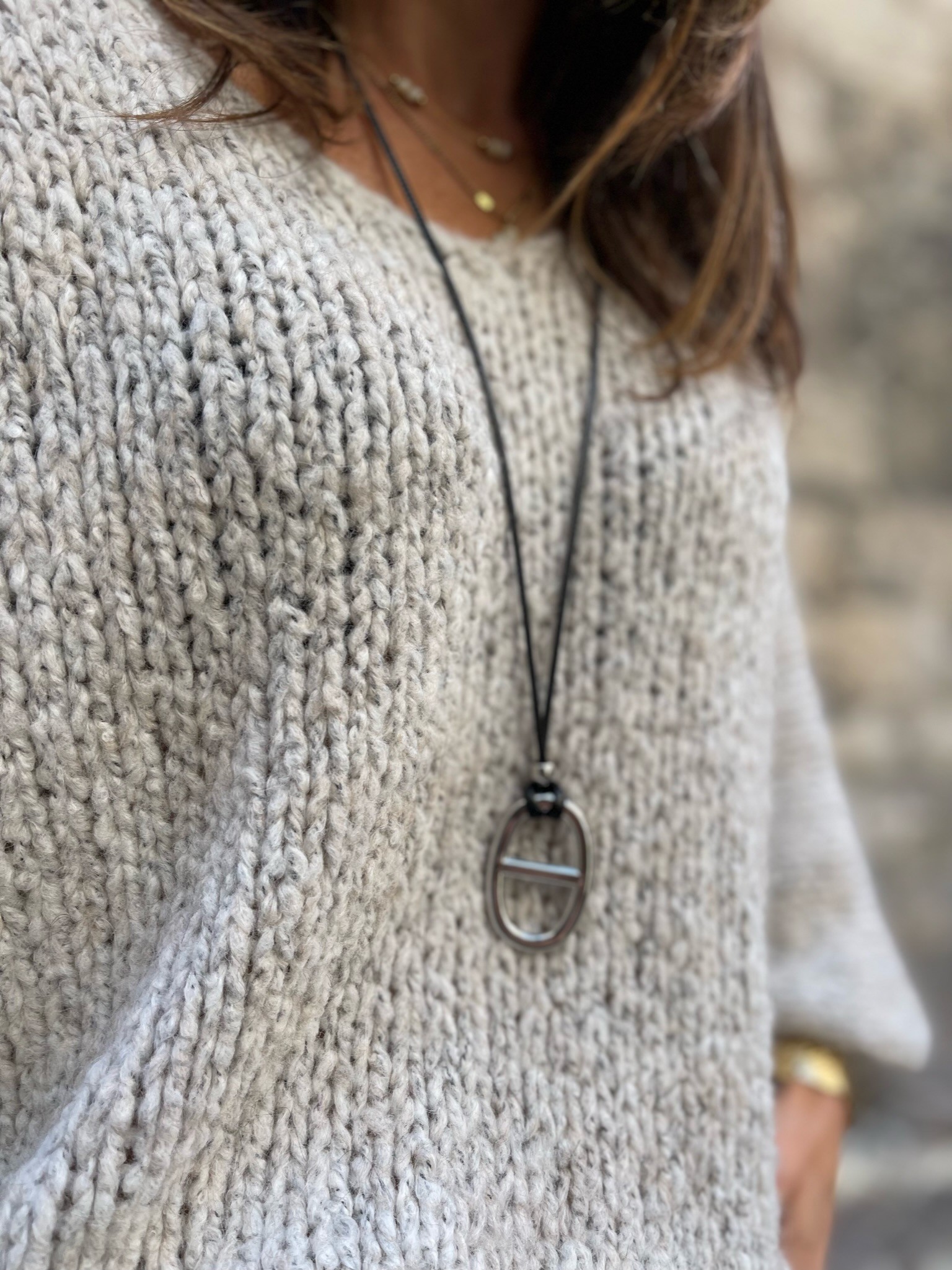 Collier sautoir H argent