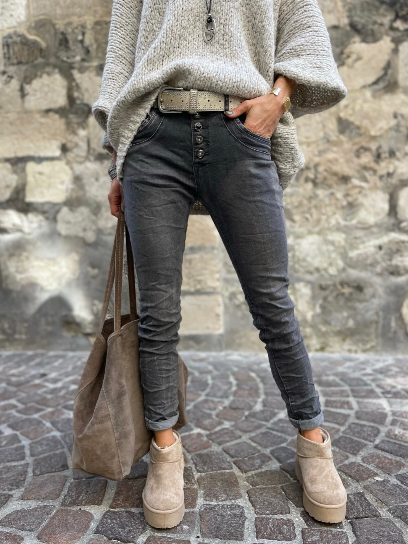 Jean bijoux gris