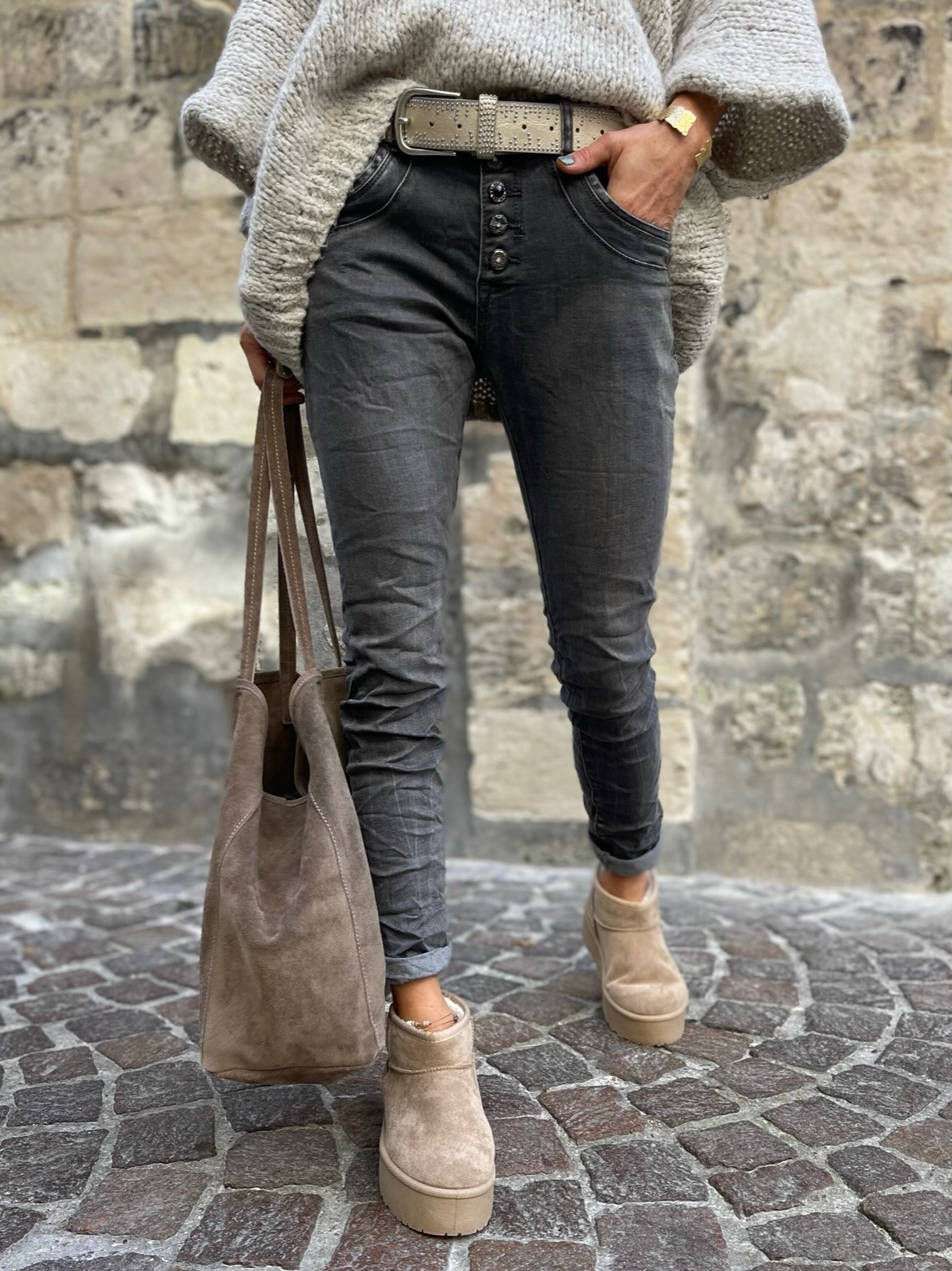 Jean bijoux gris