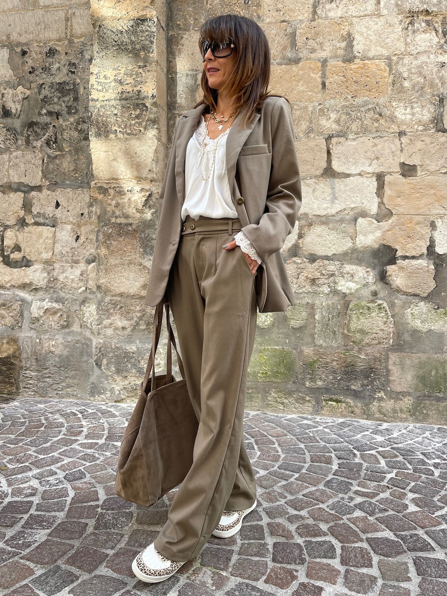 Veste blazer taupe