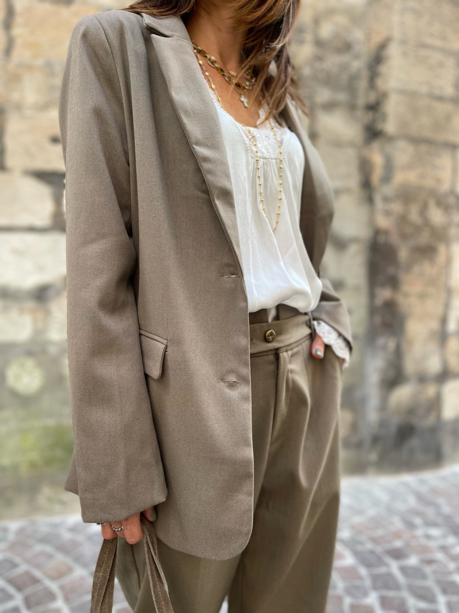 Veste blazer taupe