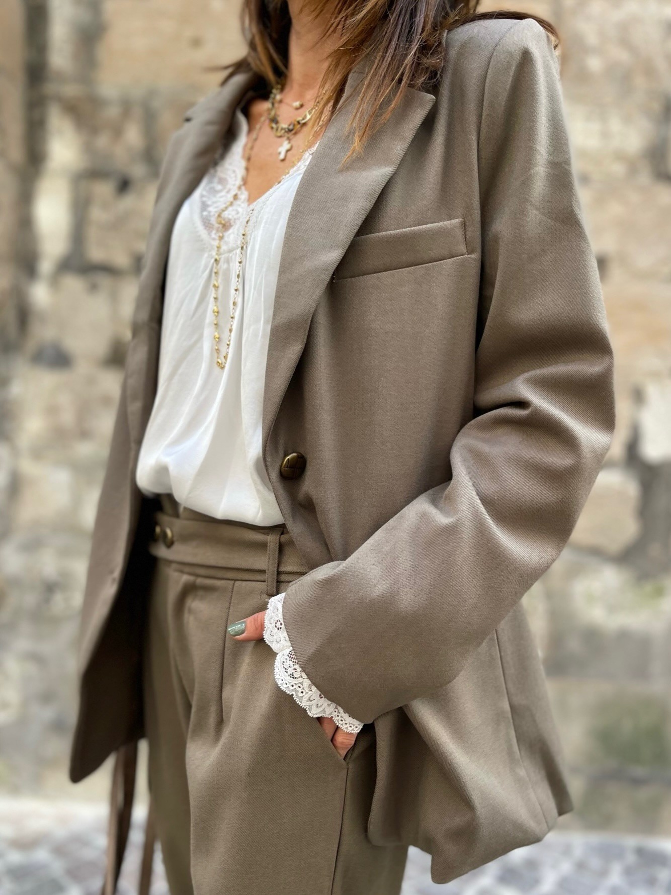 Veste blazer taupe