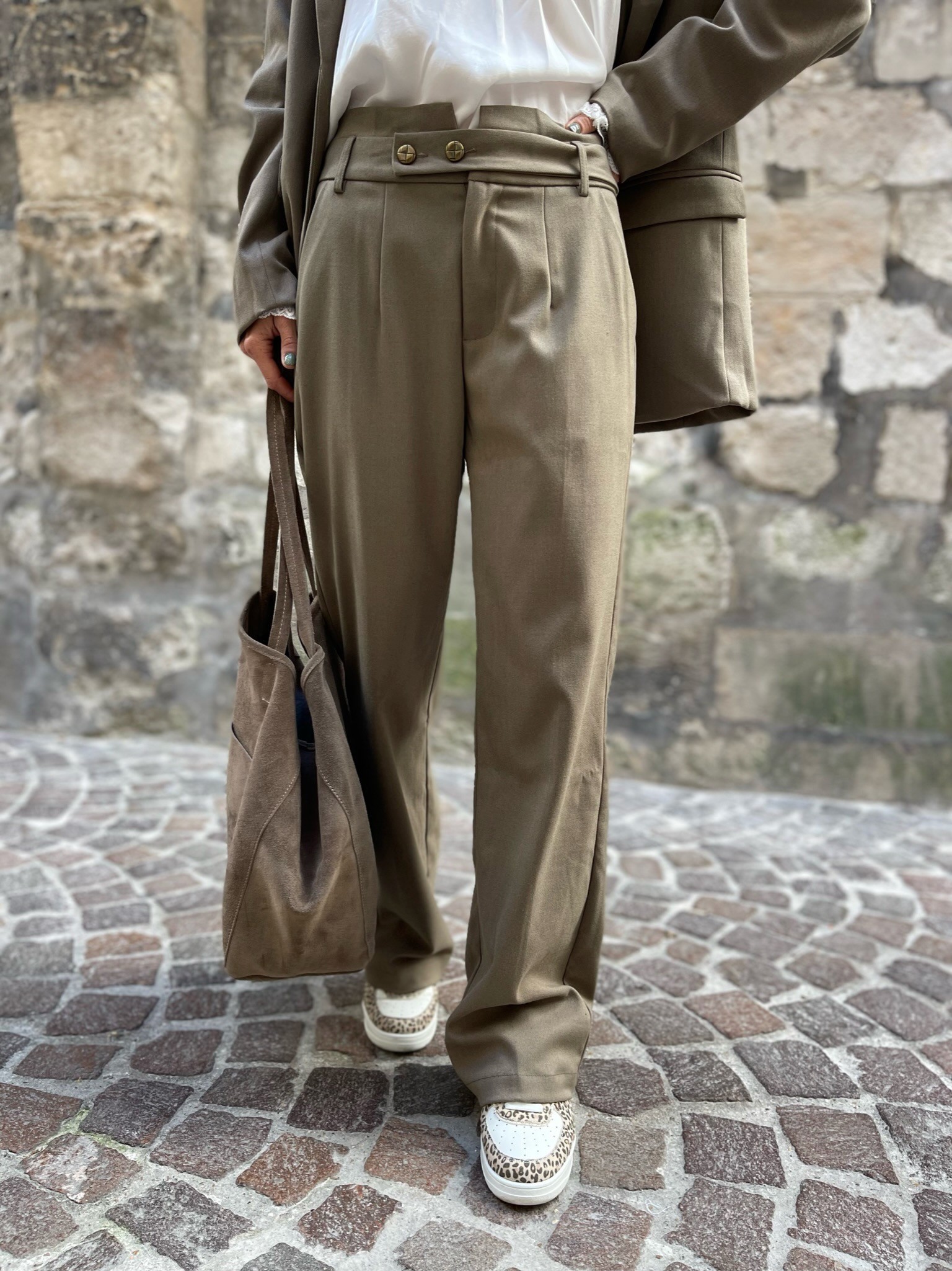 Pantalon fluide taupe
