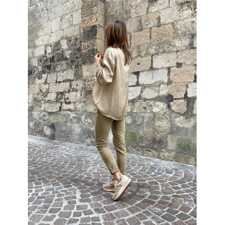 Top dentelle camel