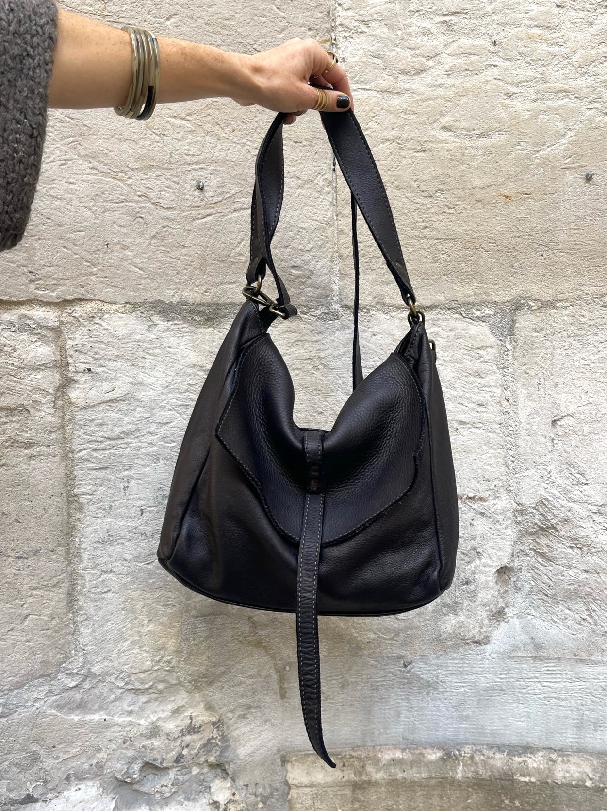 Sac cuir noir