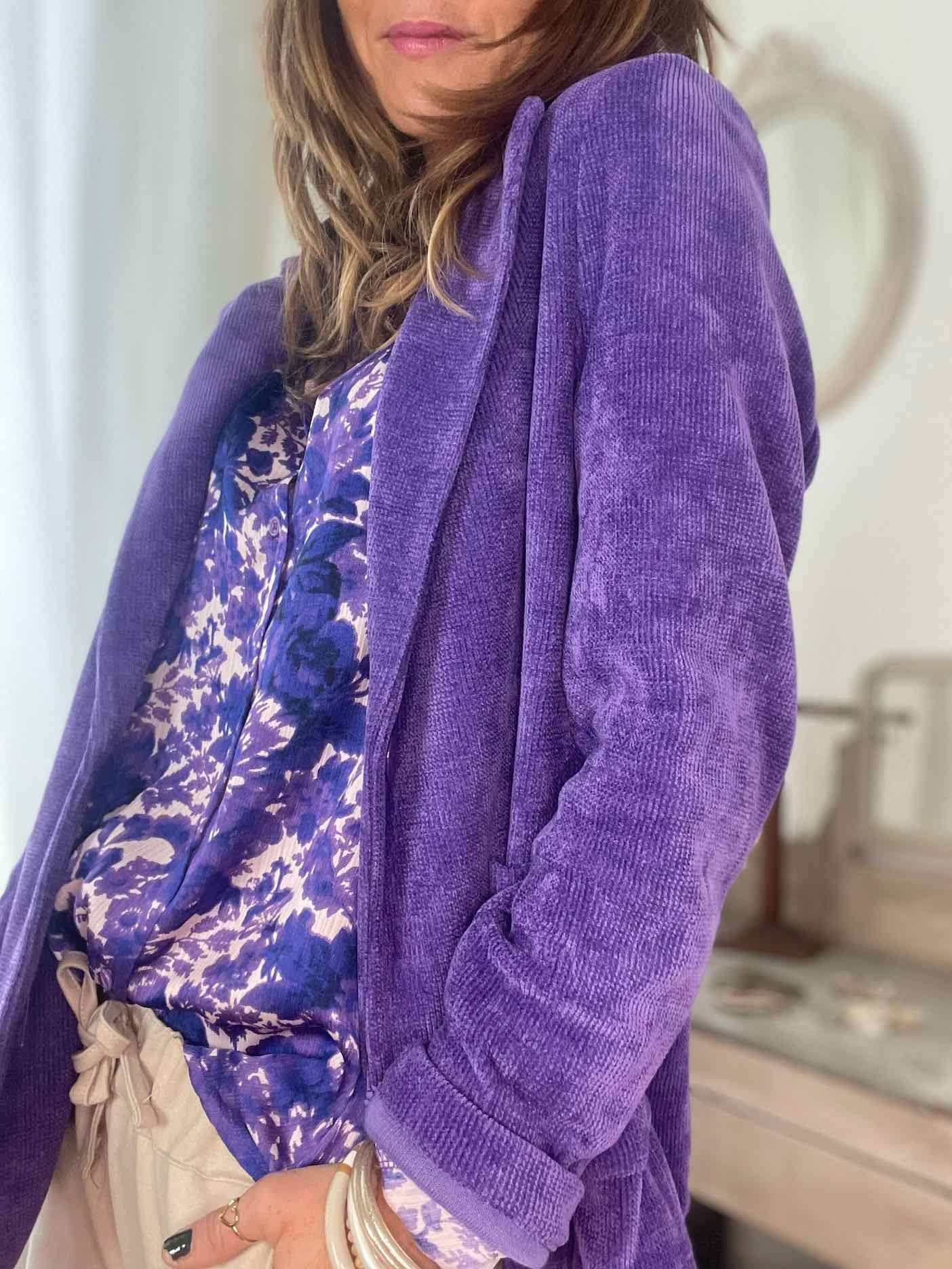 Veste velours violet