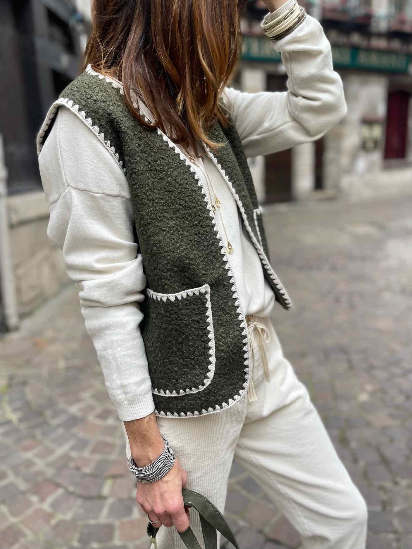 Gilet sans manche kaki