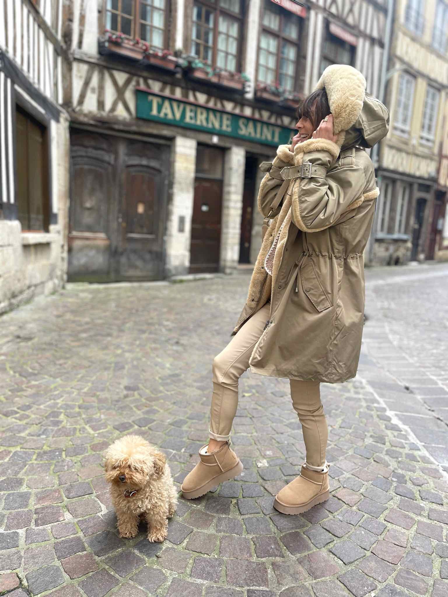 Manteau coutures apparentes