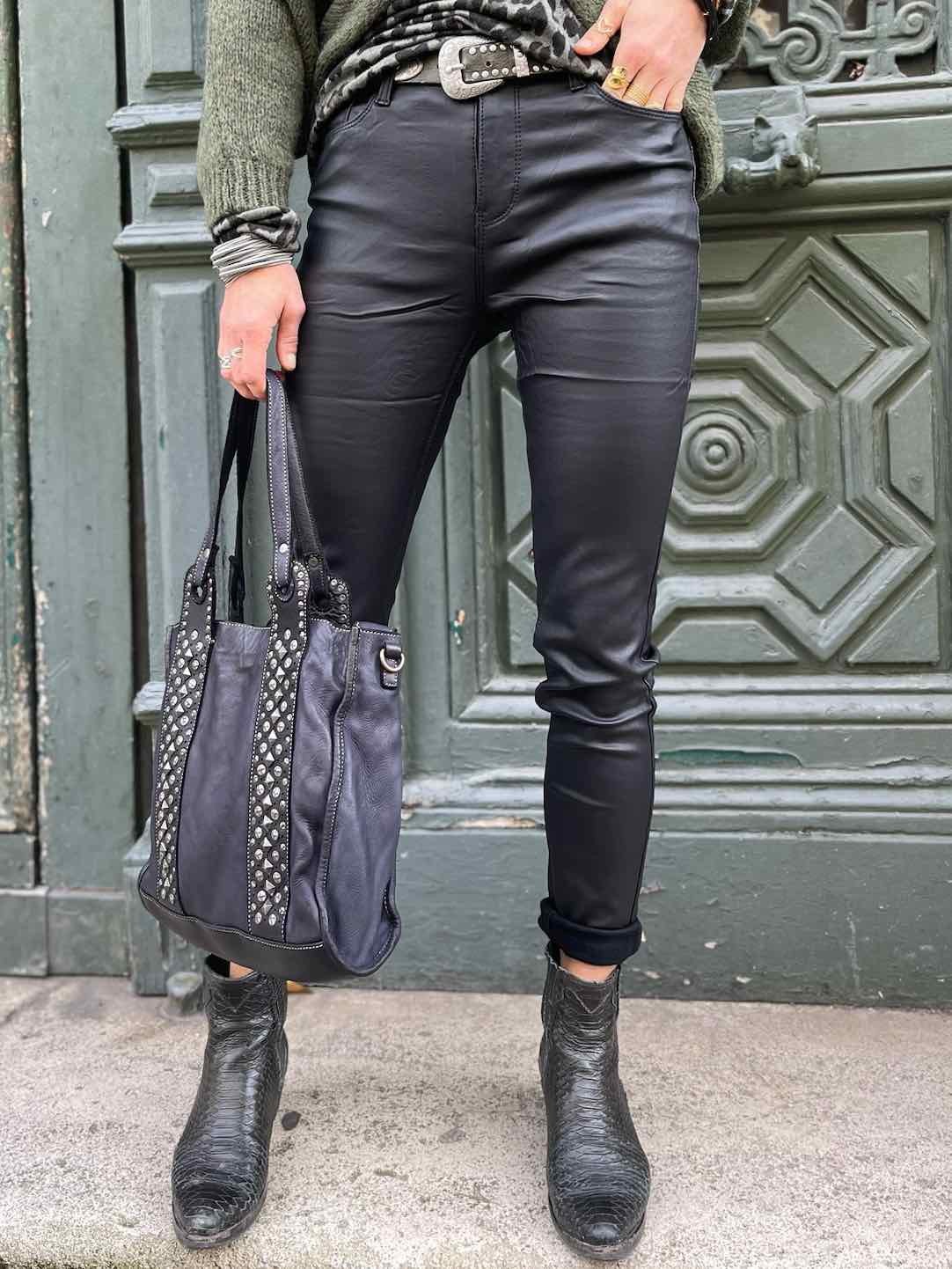 Pantalon enduit push up