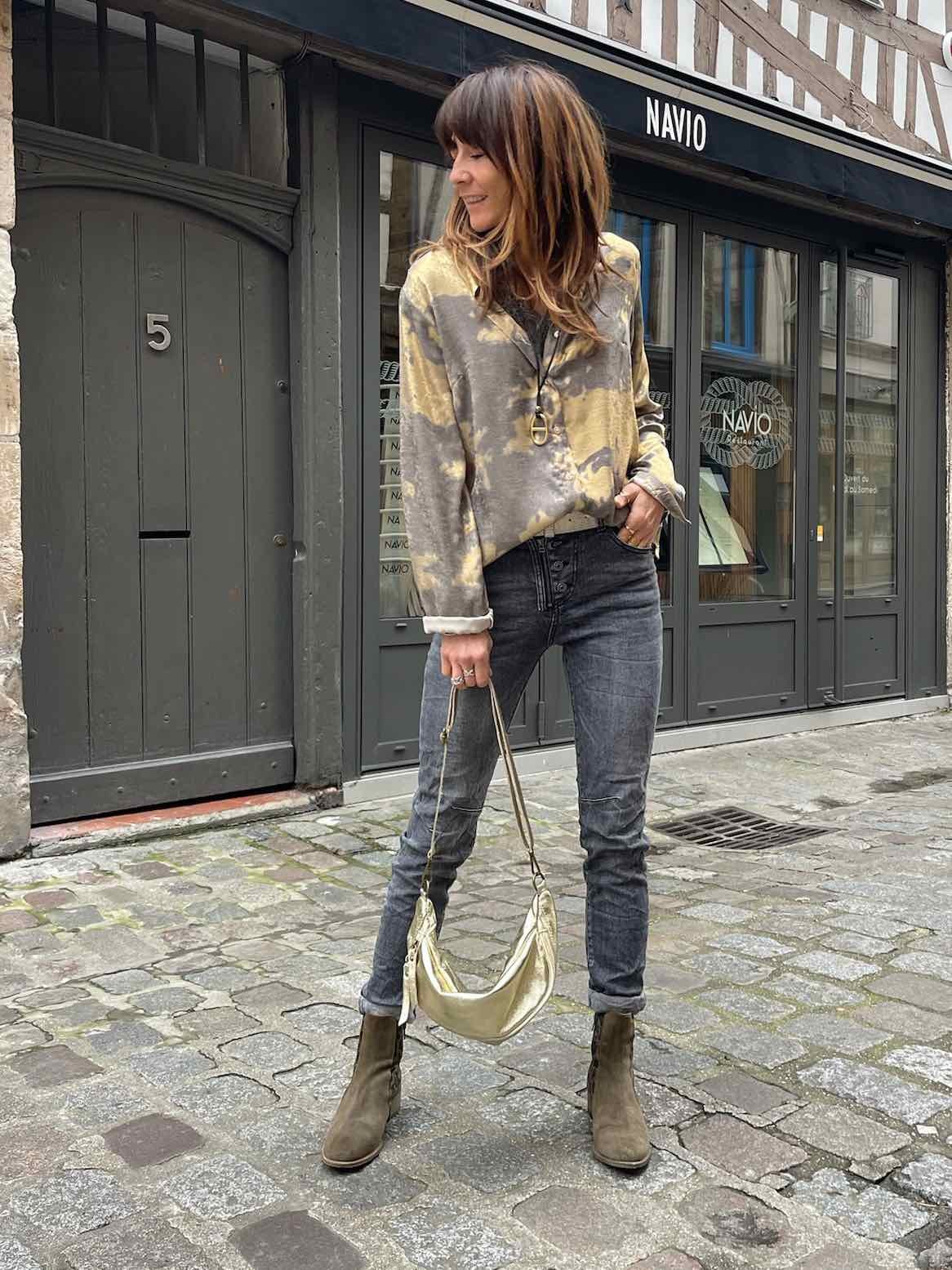 Chemise marbrée gold