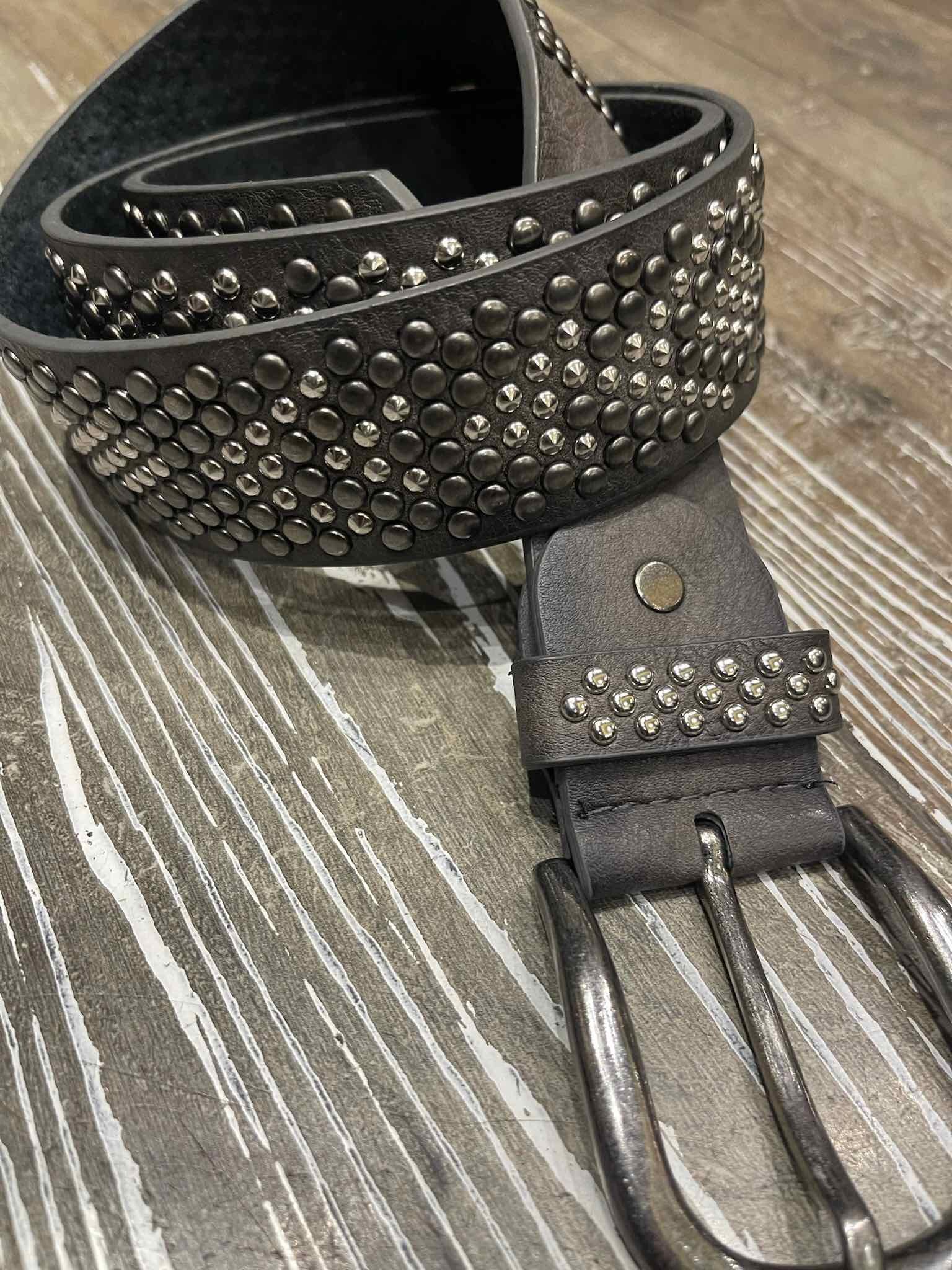 Ceinture clous gris anthracite