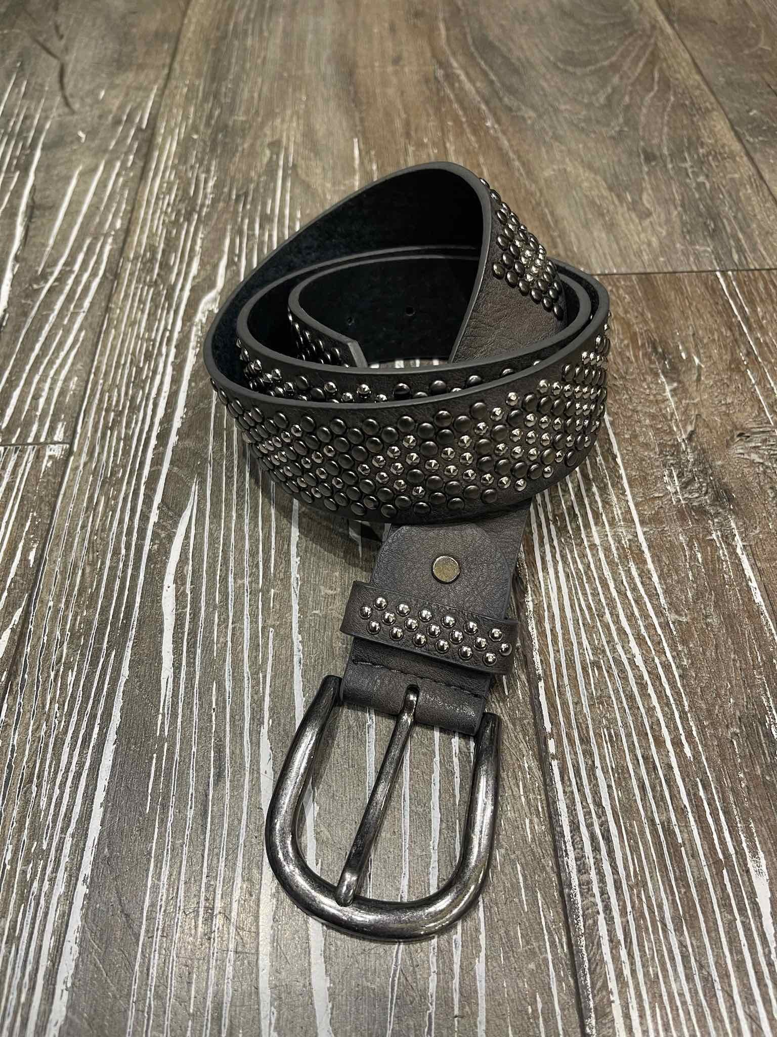 Ceinture clous gris anthracite