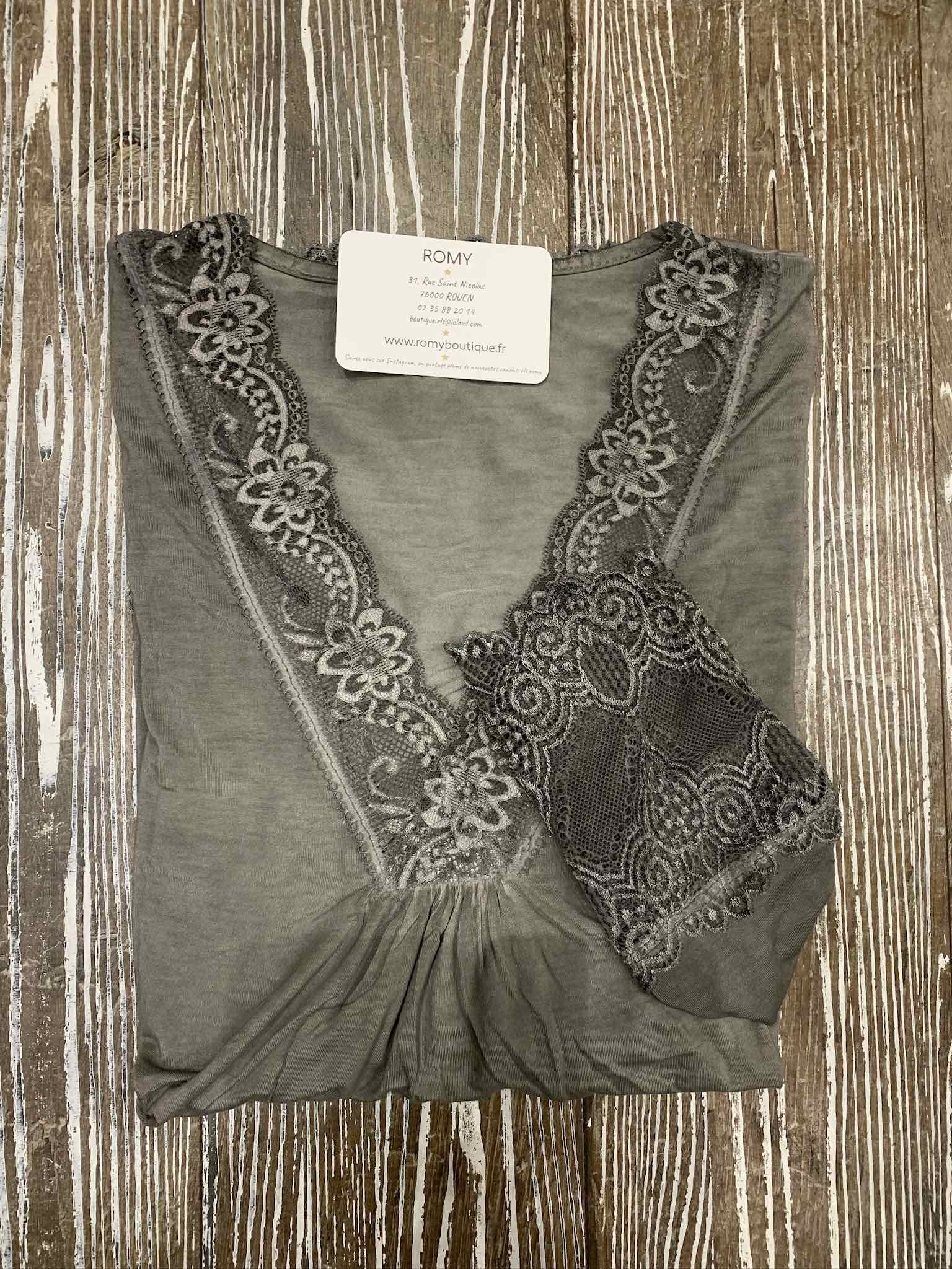 Sous-pull dentelle gris