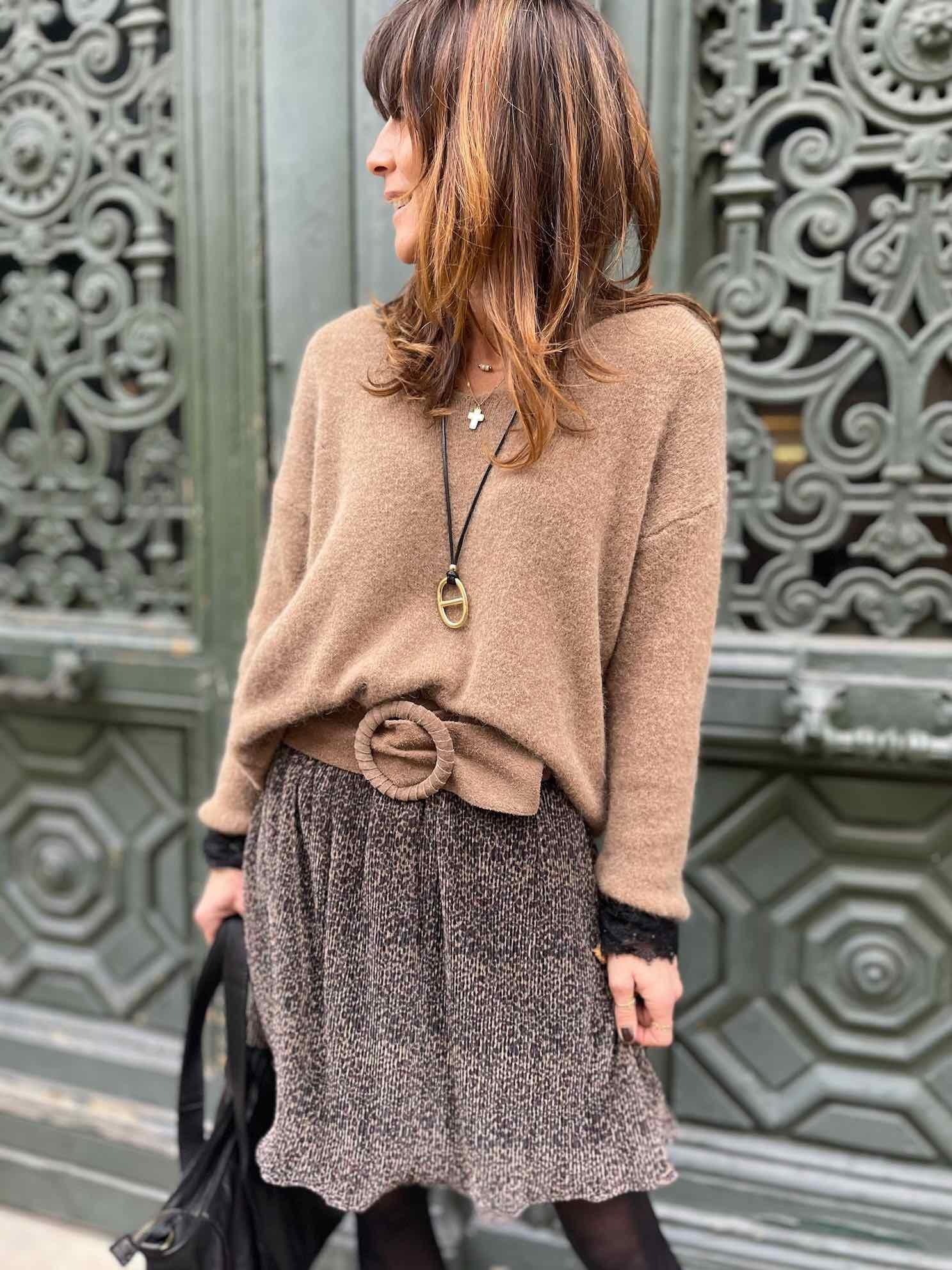 Pull baby alpaga Camel