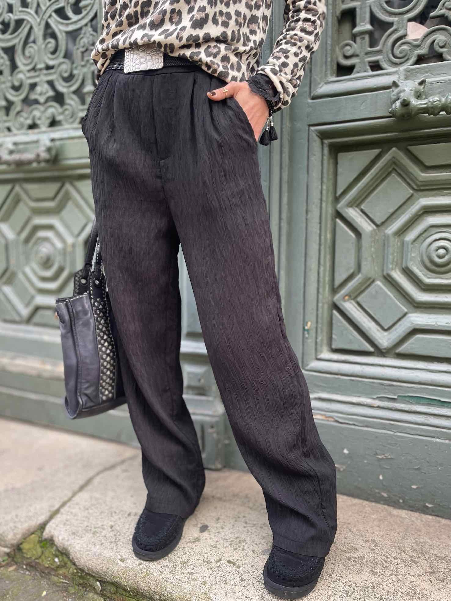 Pantalon fluide texturé