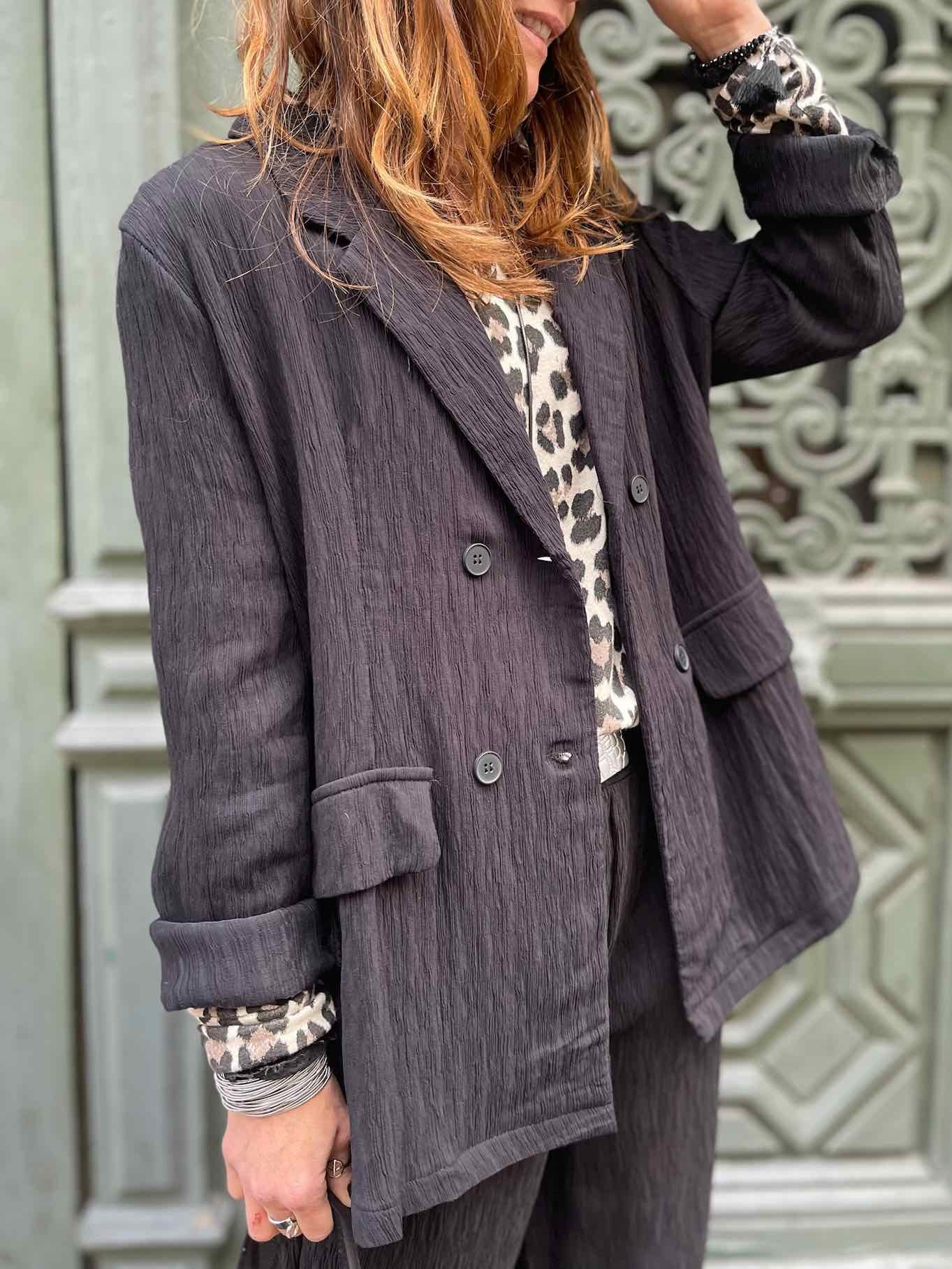 Blazer texturé noir