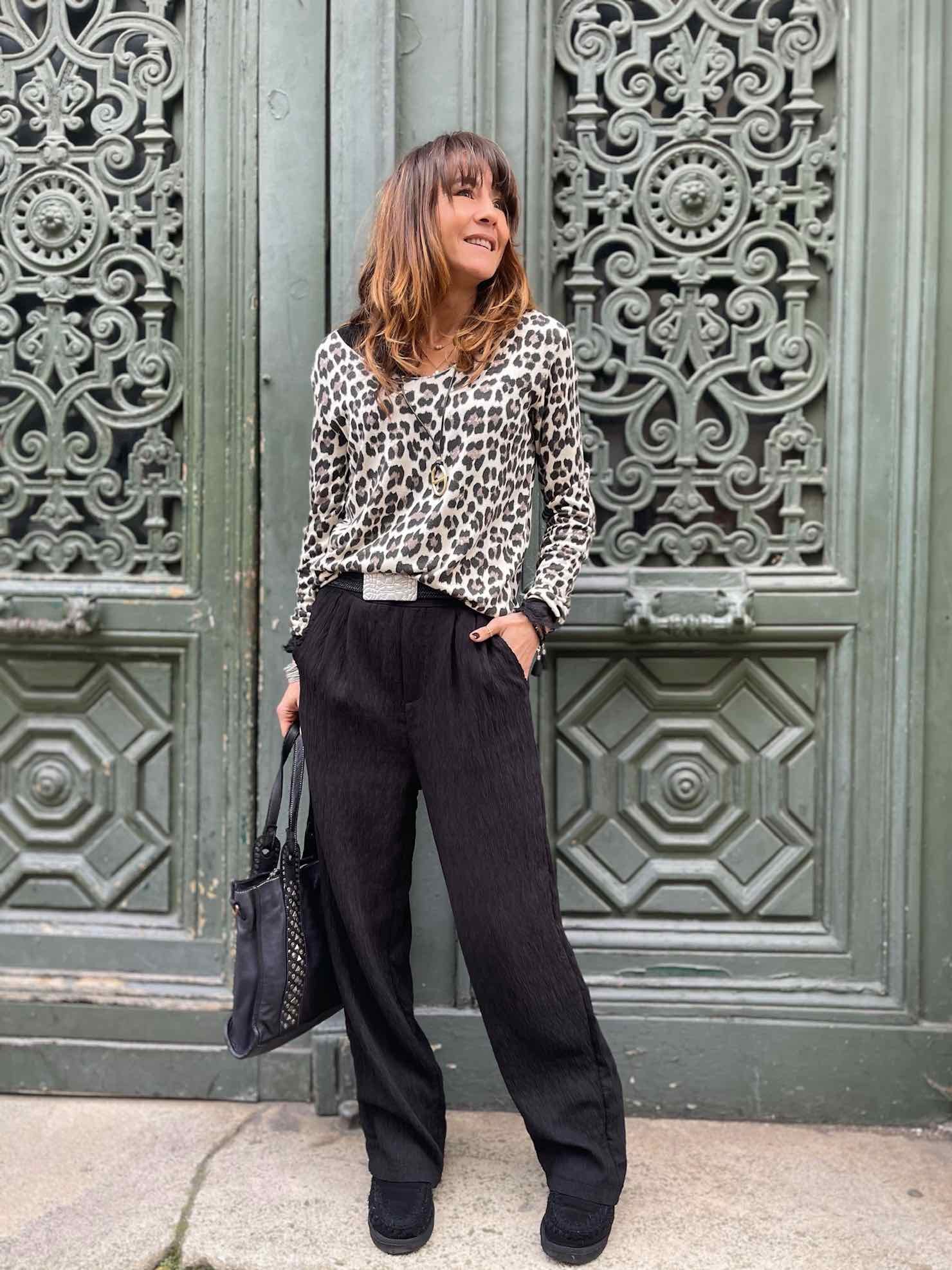 Top léo beige