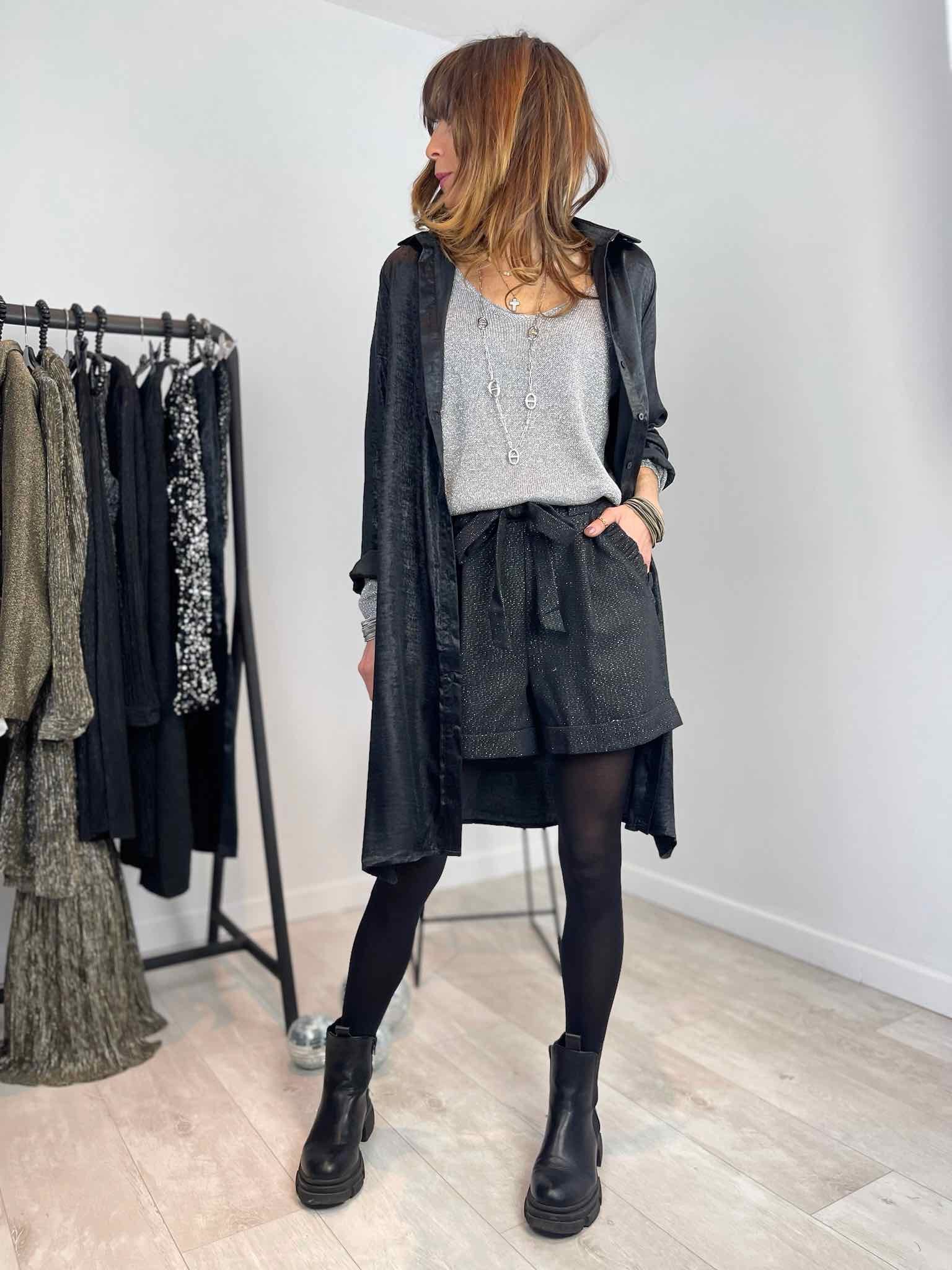 Short liséré argenté