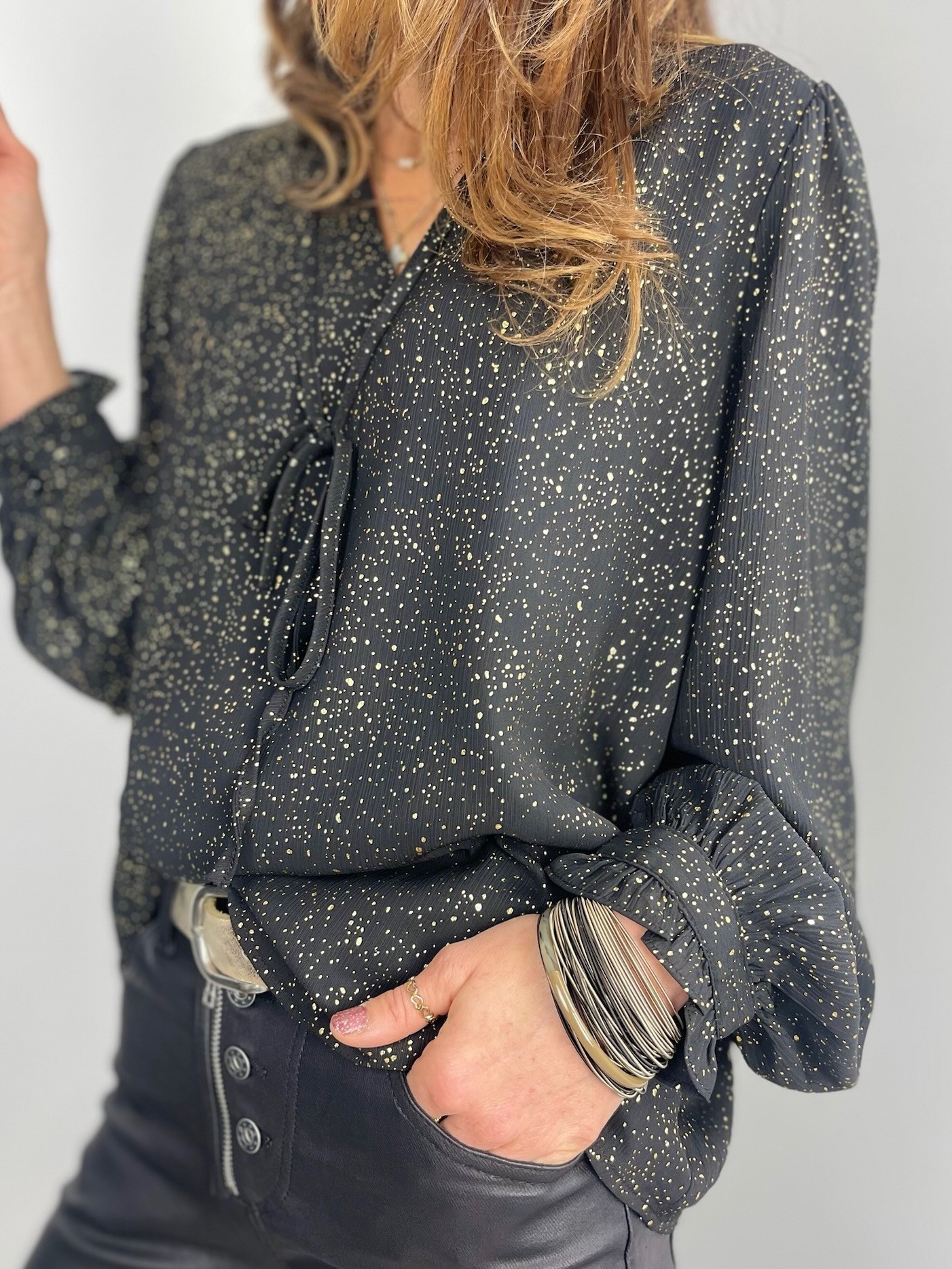 Blouse volants noire