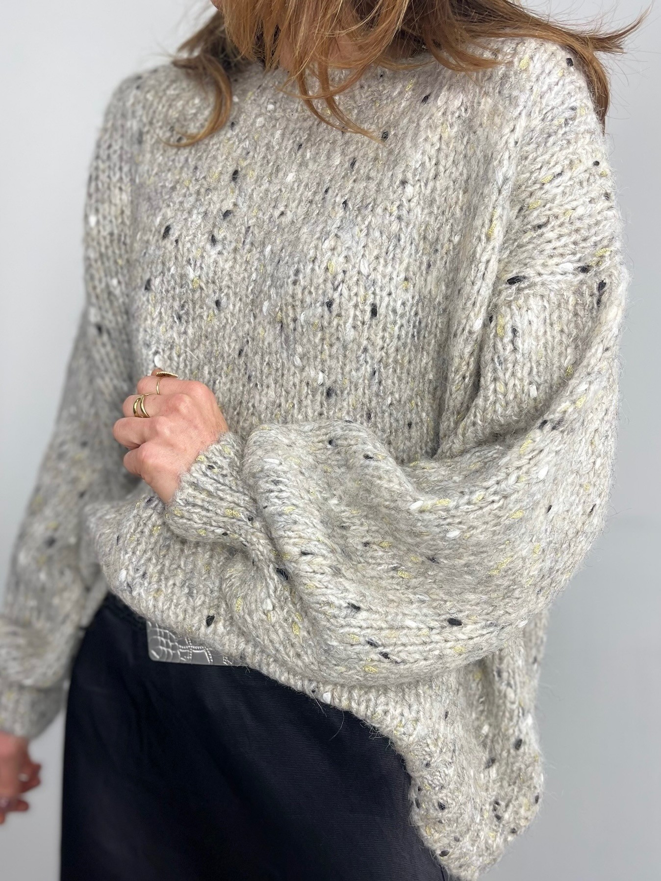 Pull maille gris