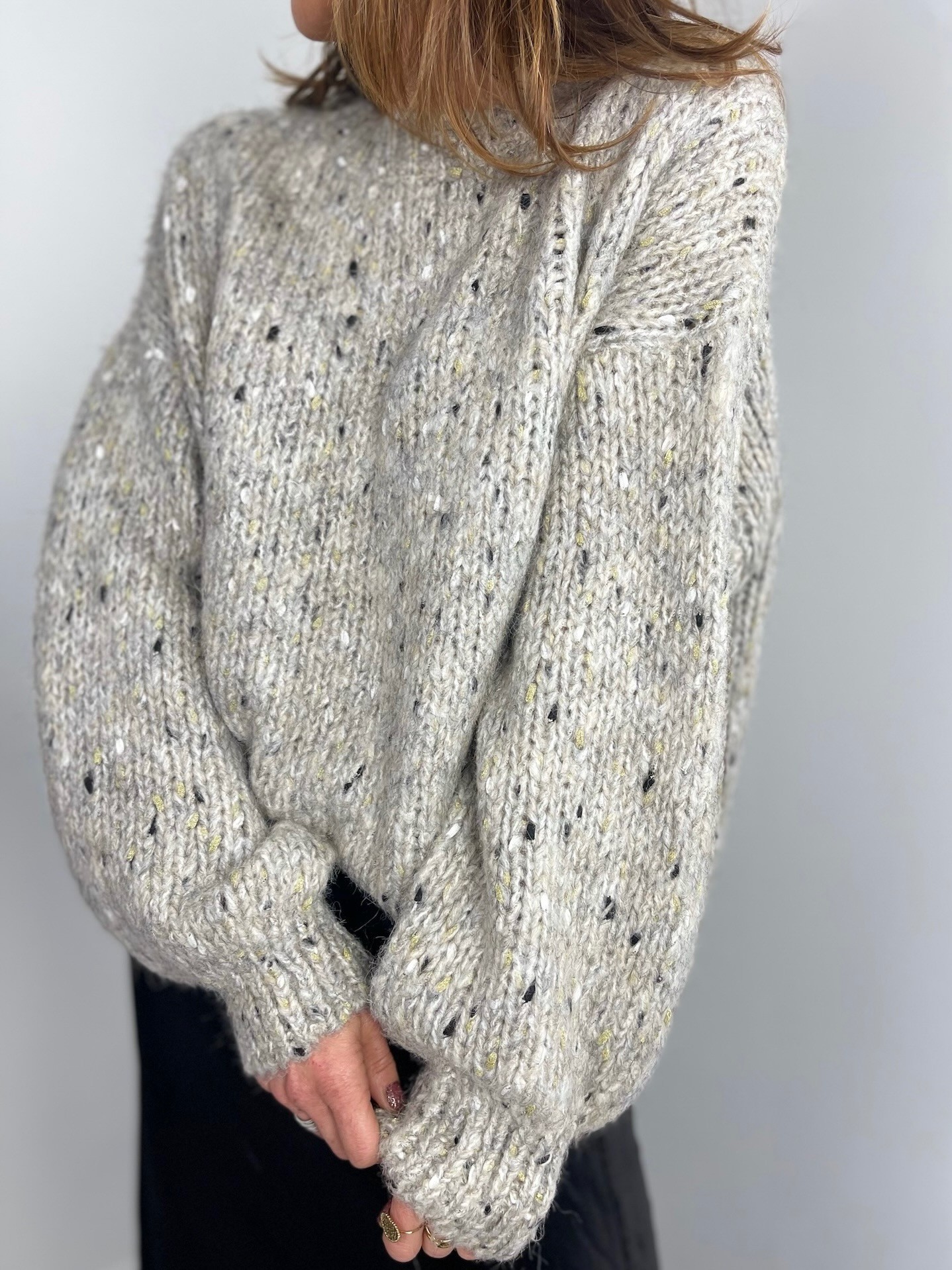 Pull maille gris