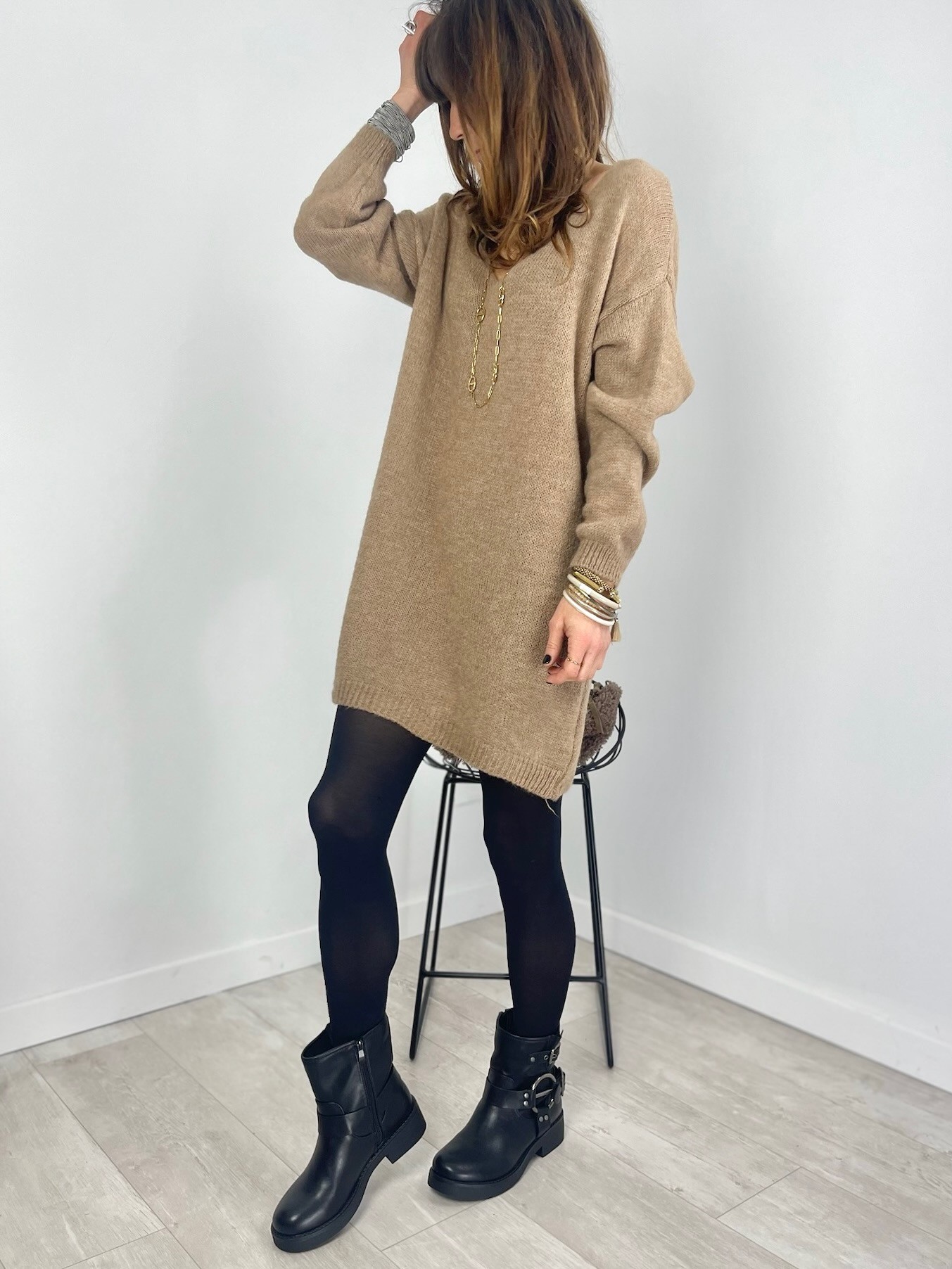 Robe pull camel