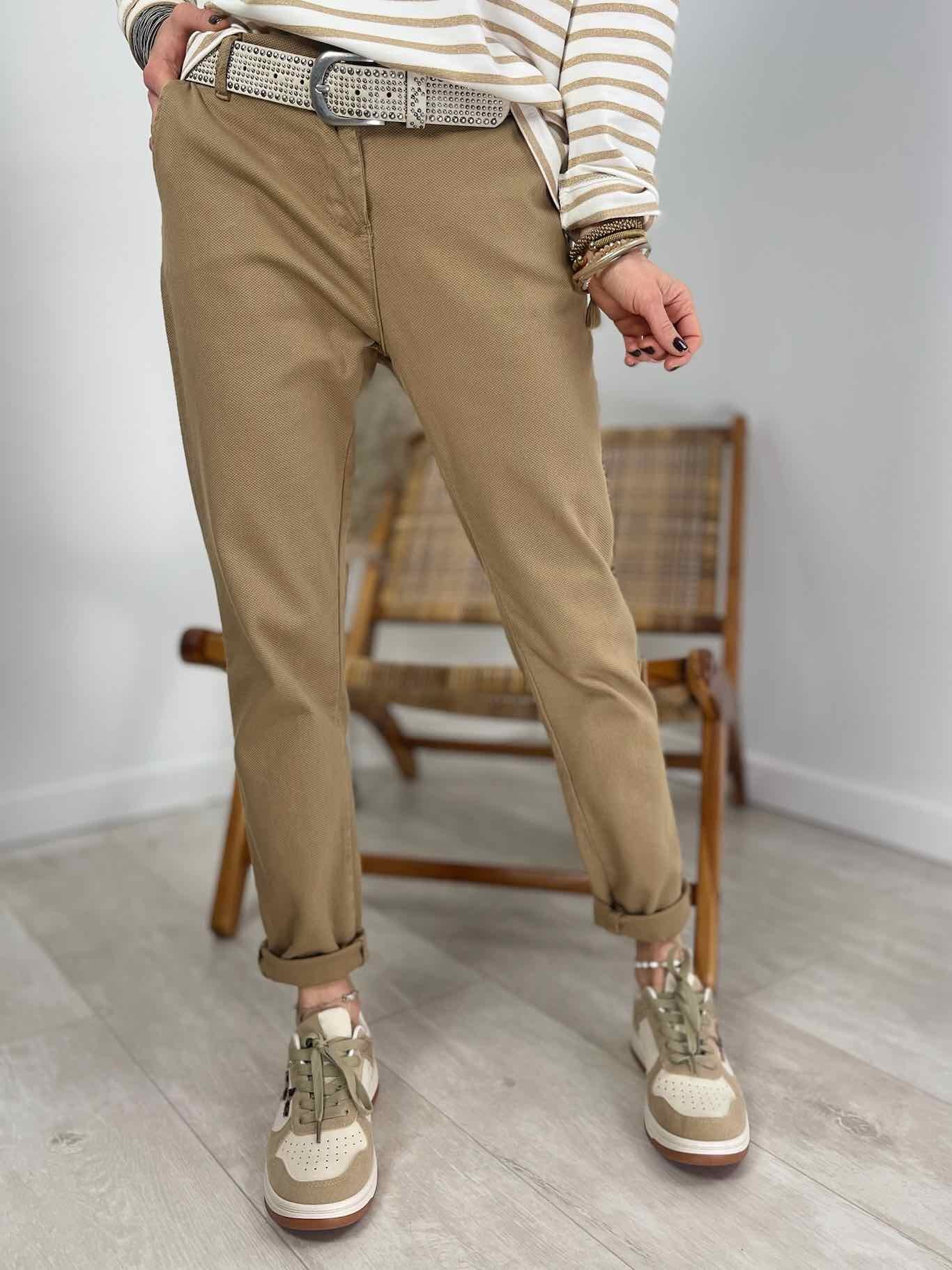 Chino Nid d'abeille Camel