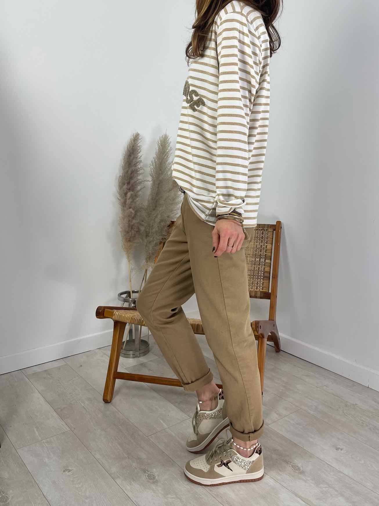 Chino nid d'abeille camel