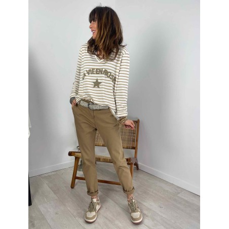 Chino nid d'abeille camel