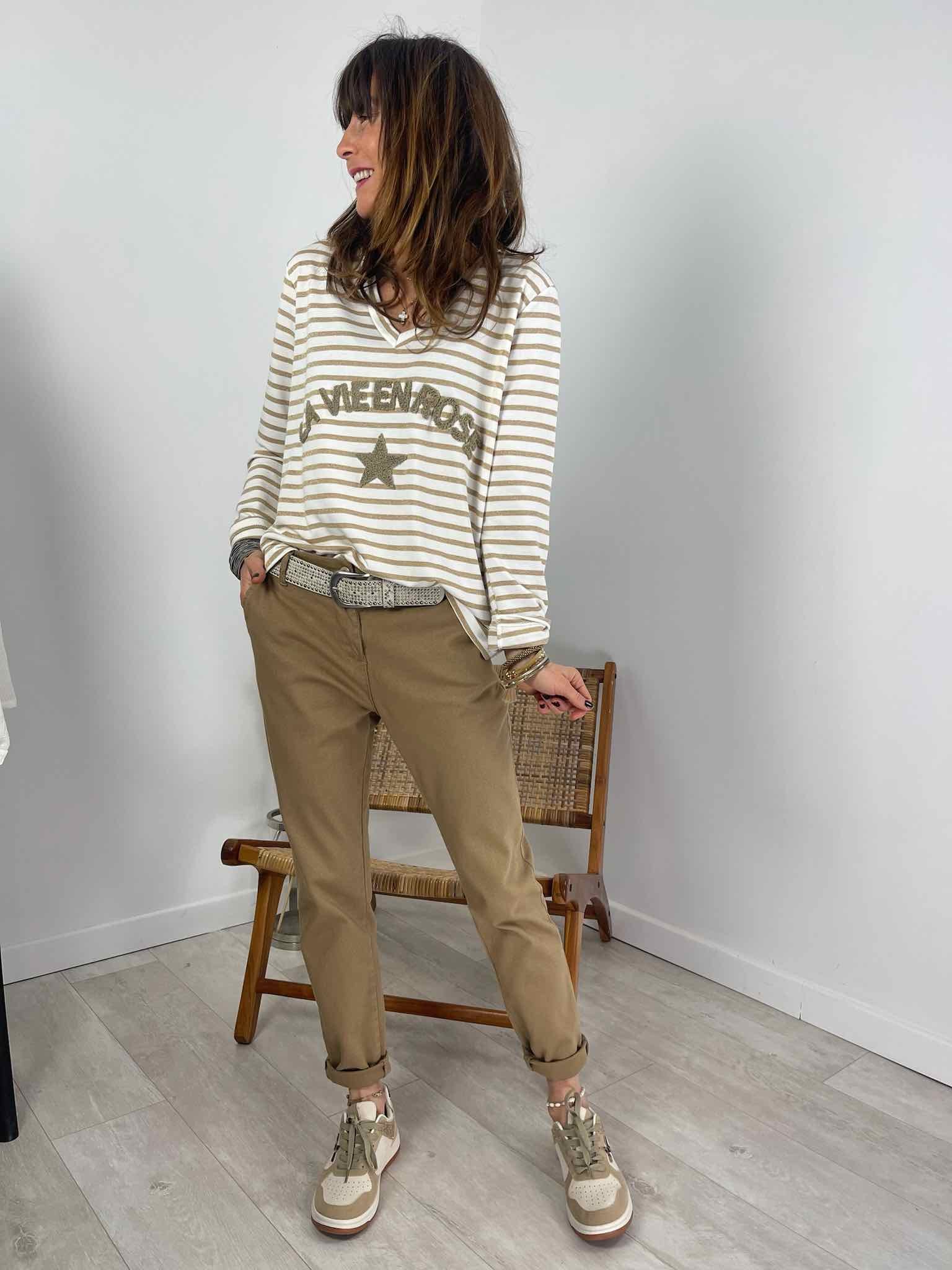 Chino nid d'abeille camel