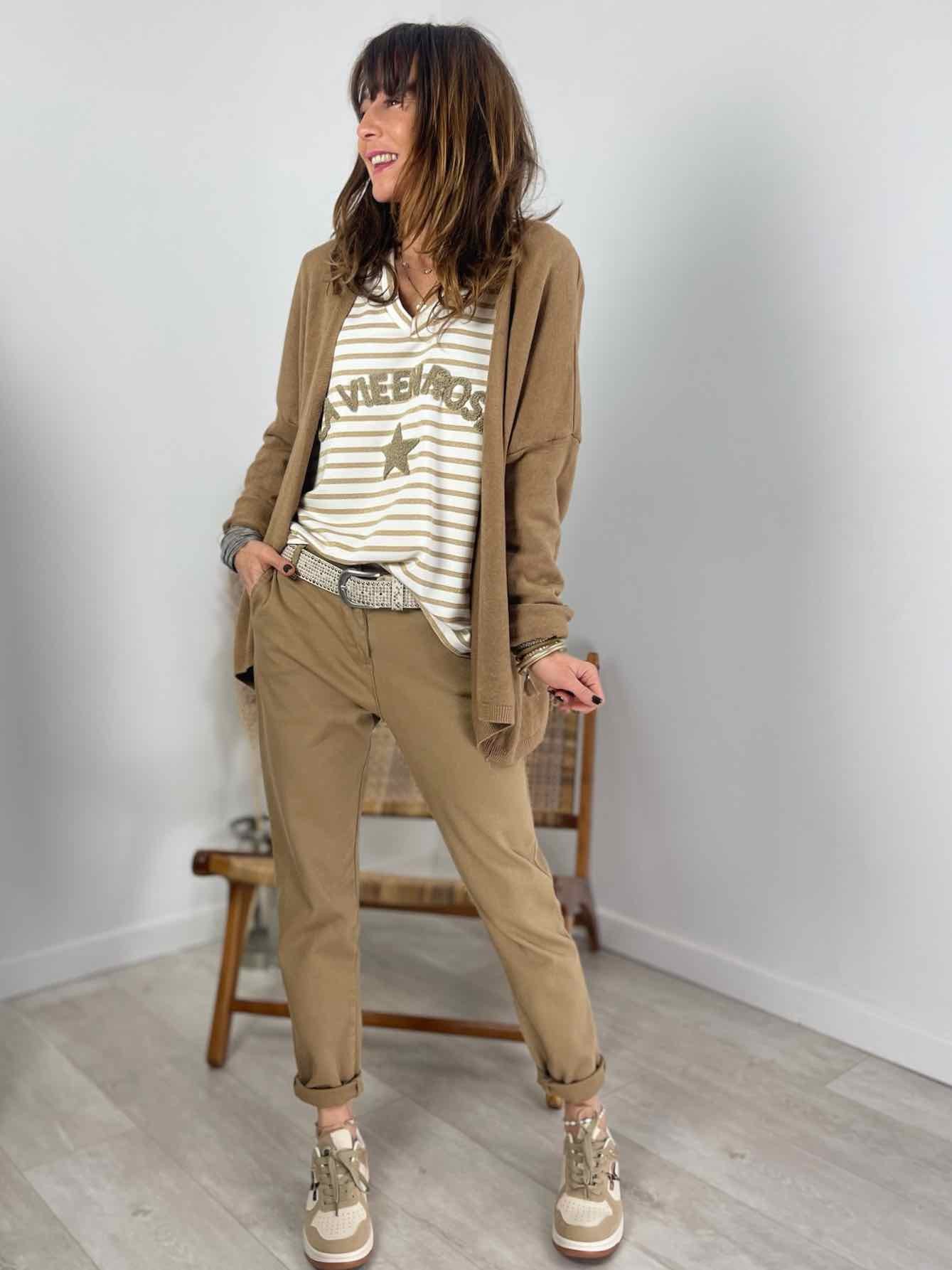 Chino nid d'abeille camel