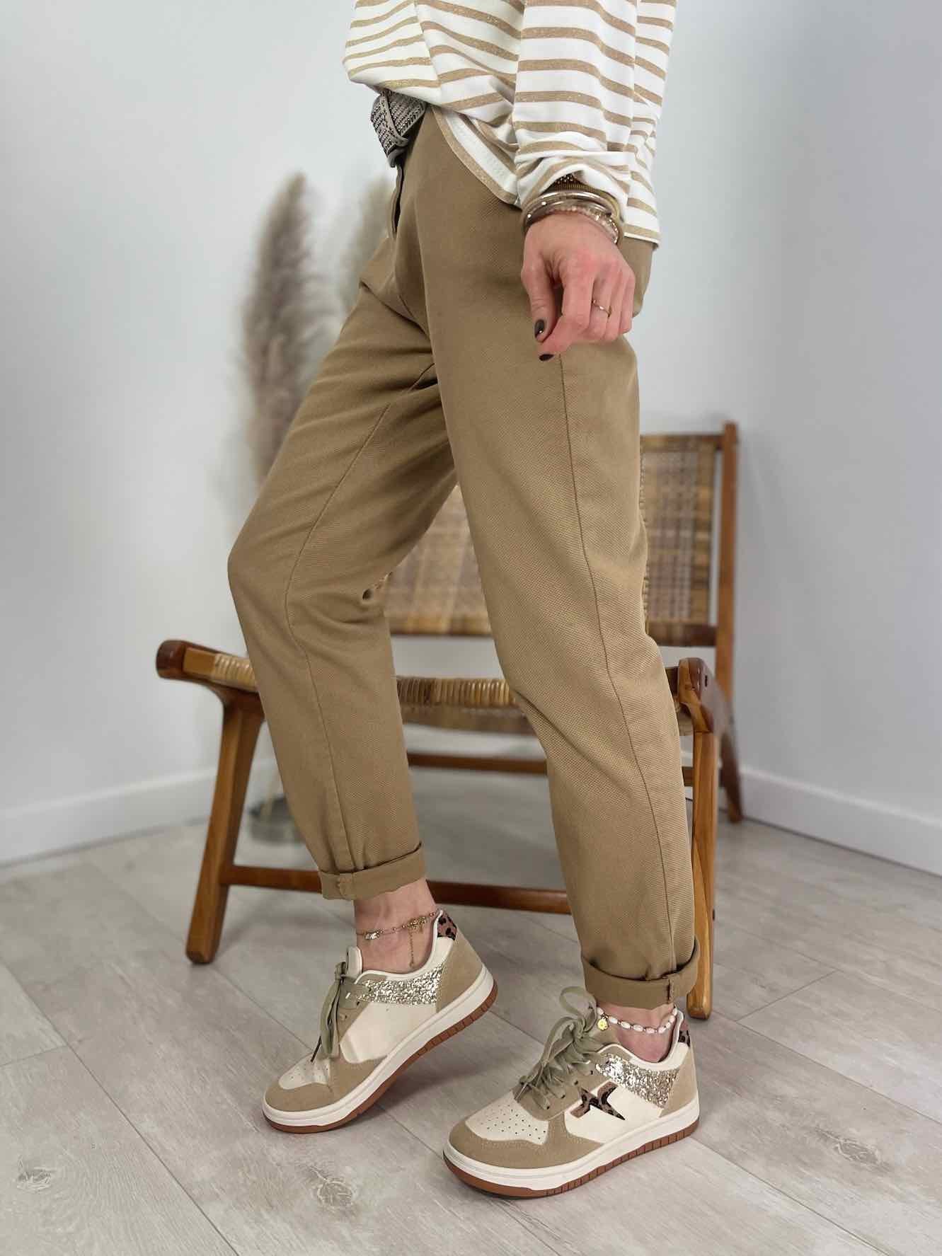 Chino nid d'abeille camel