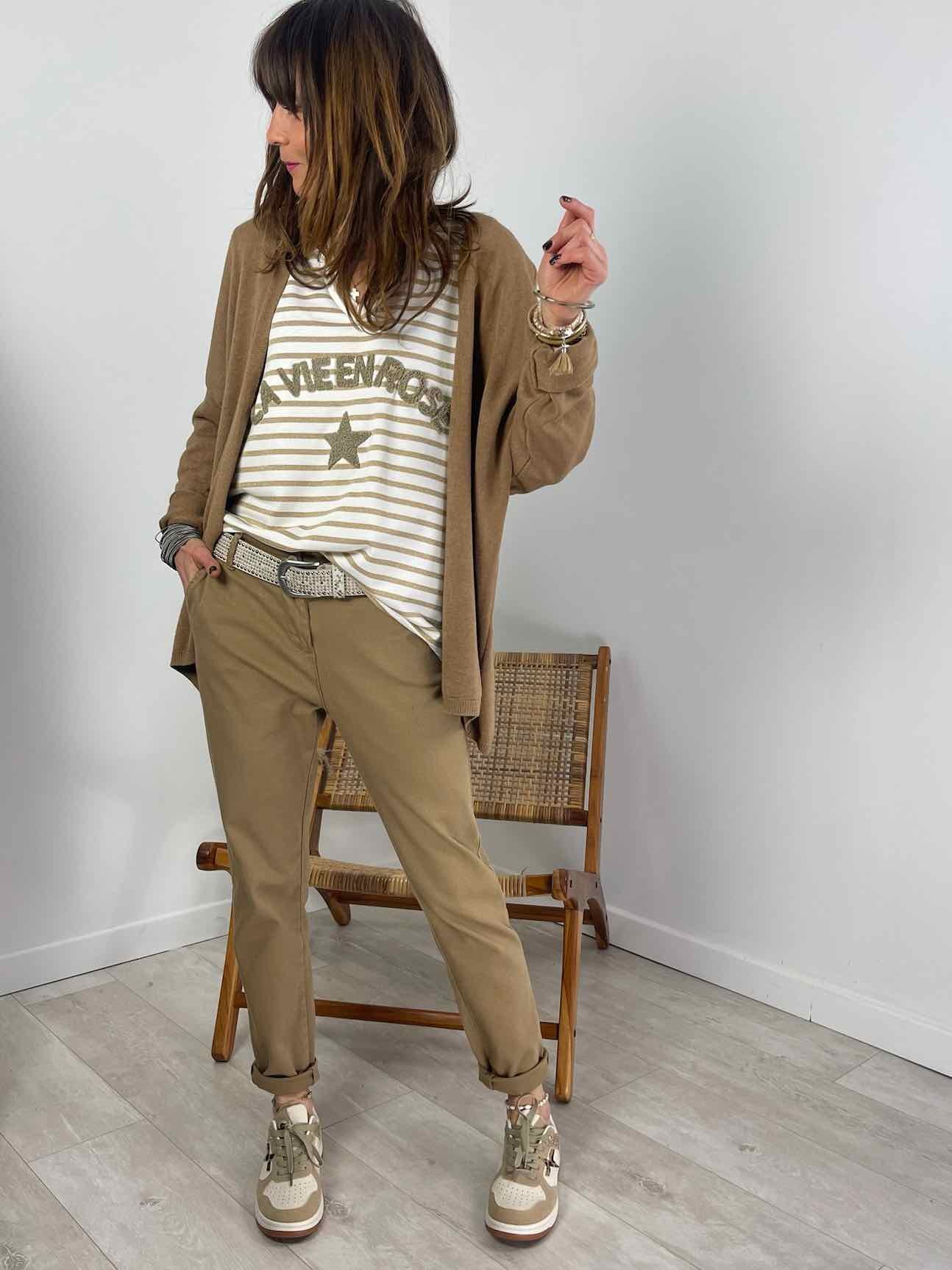 Chino nid d'abeille camel