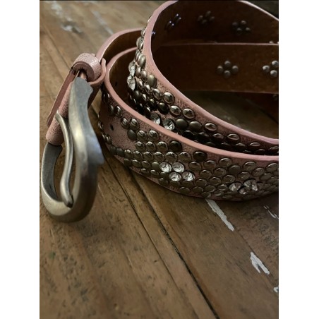 Ceinture clous rose