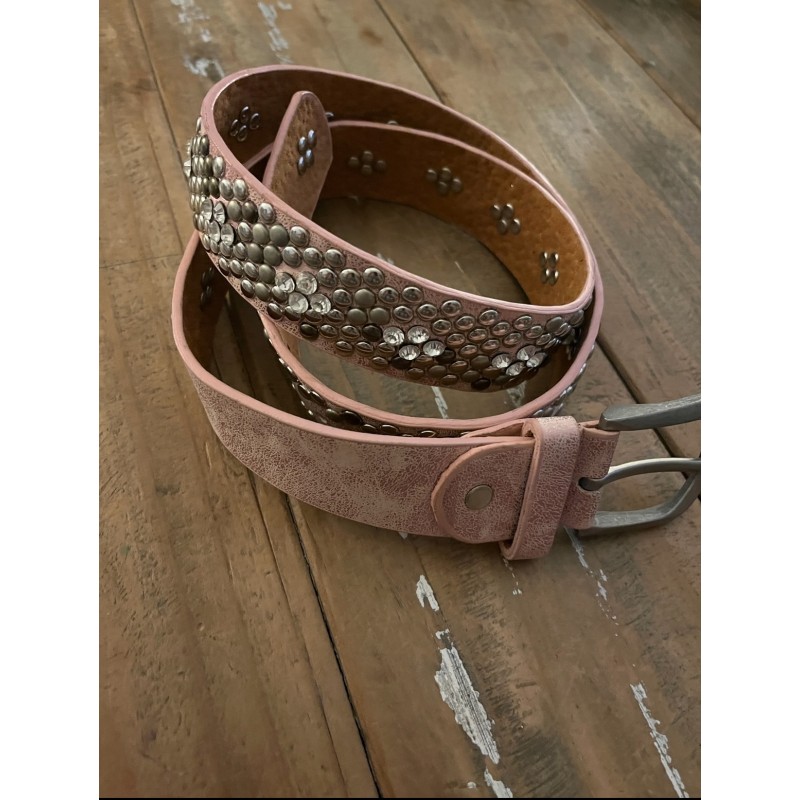 Ceinture clous rose