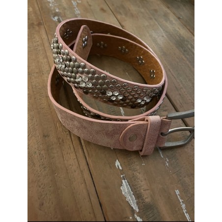 Ceinture clous rose