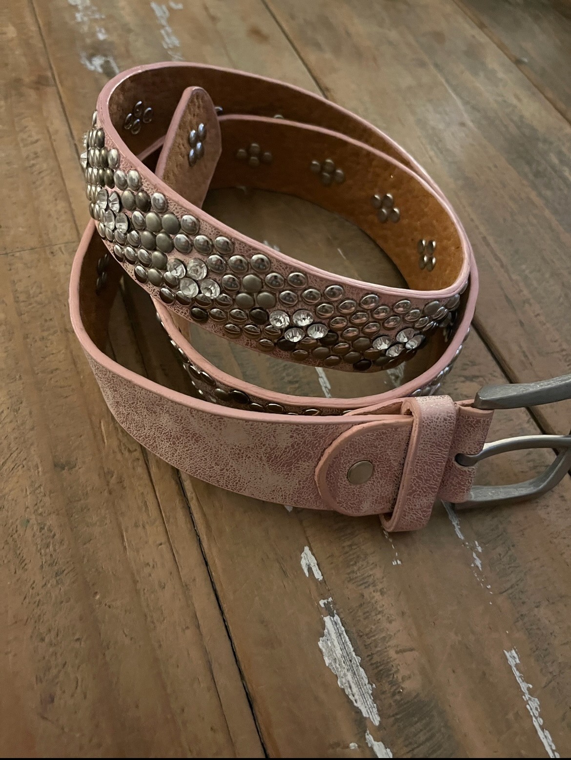 Ceinture clous rose