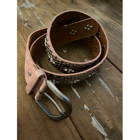 Ceinture clous rose