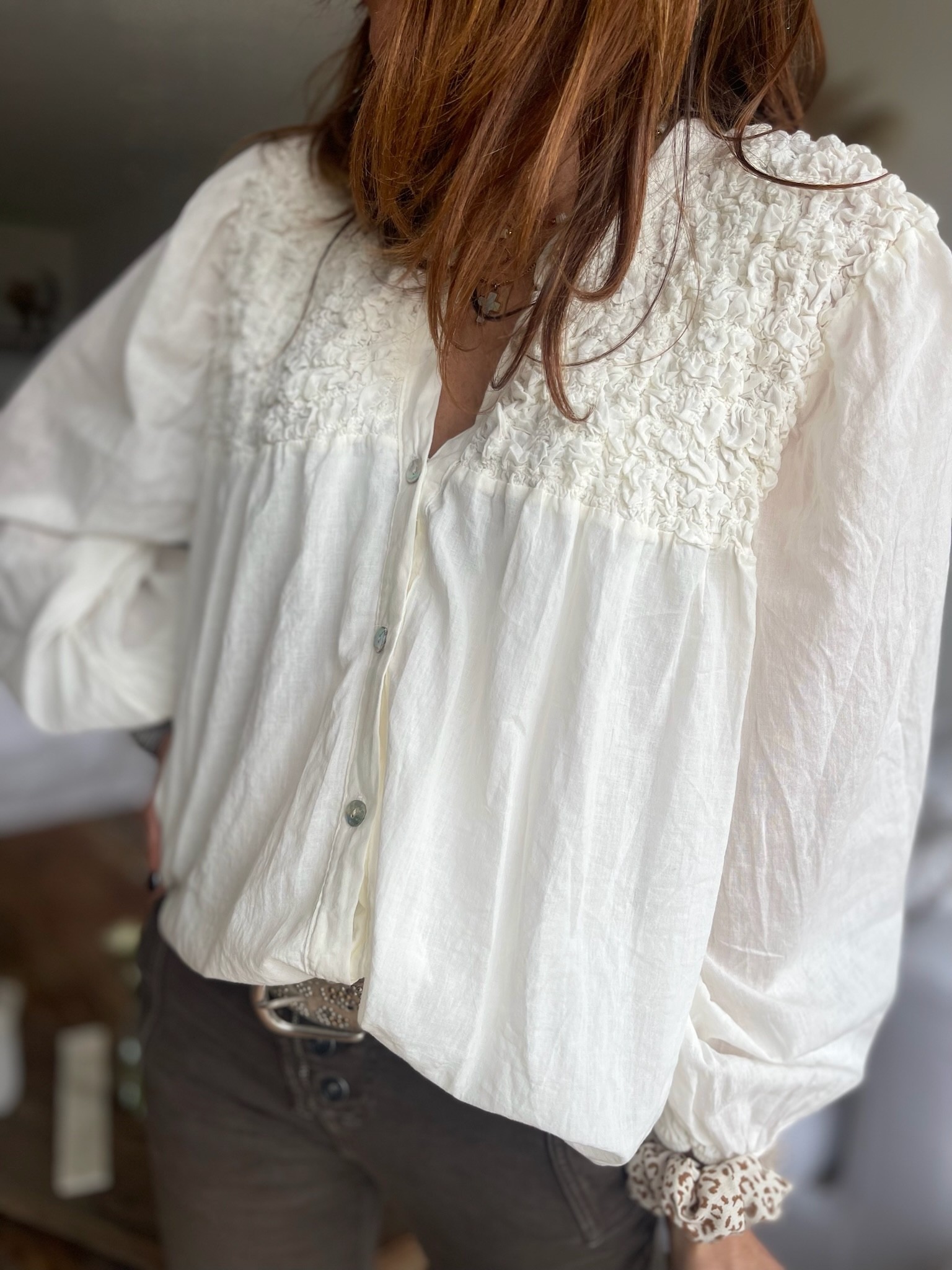 Blouse froufrou blanche