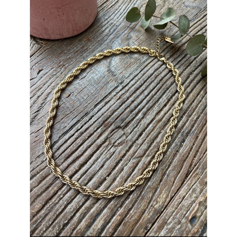 Collier maille corde gold