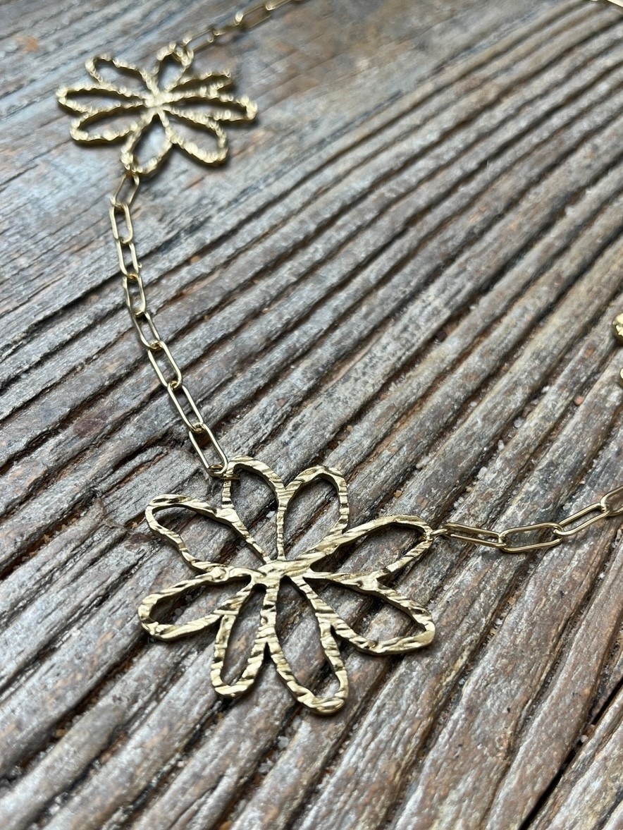 Collier flowers gold