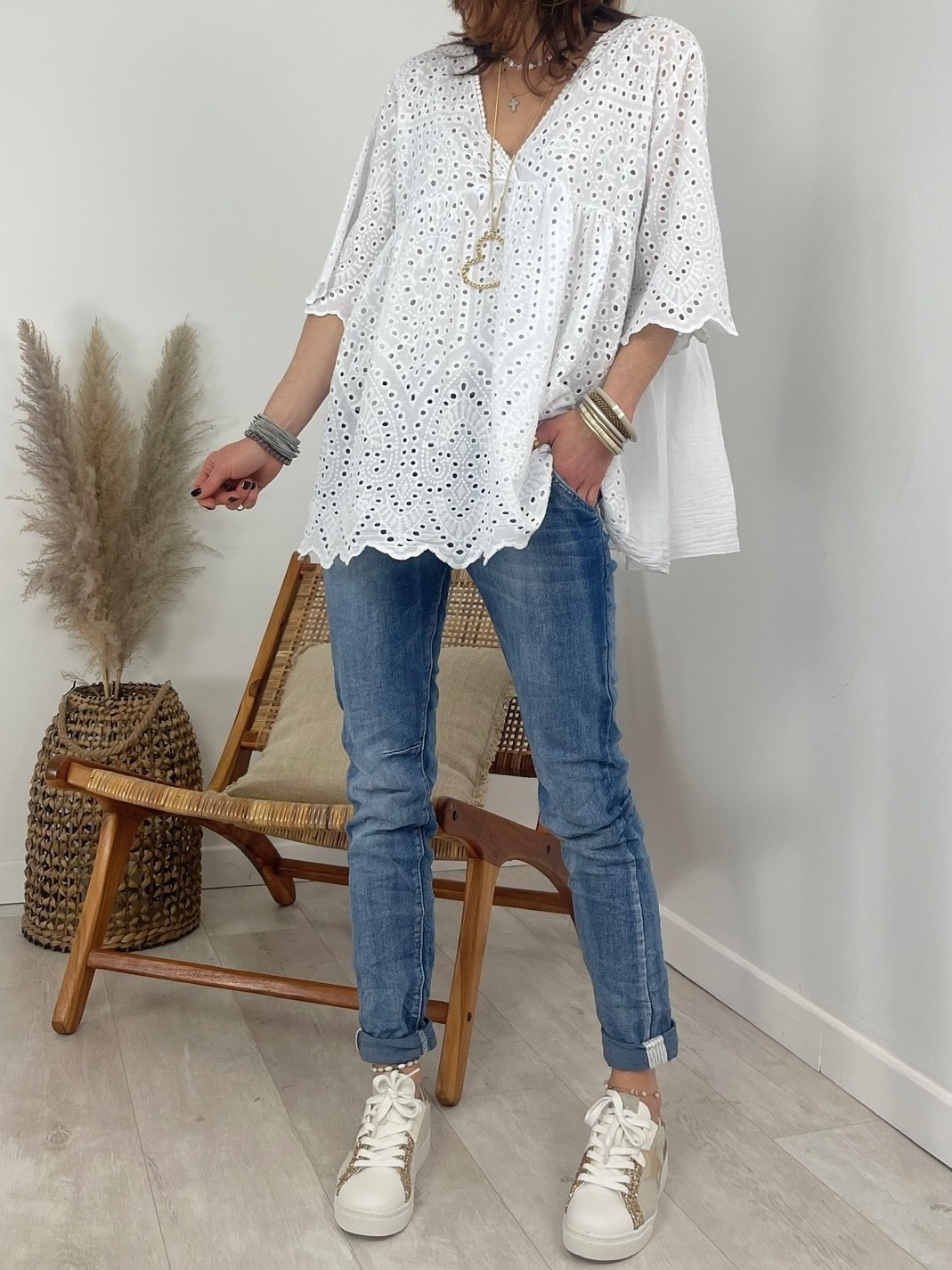 Blouse broderie blanche
