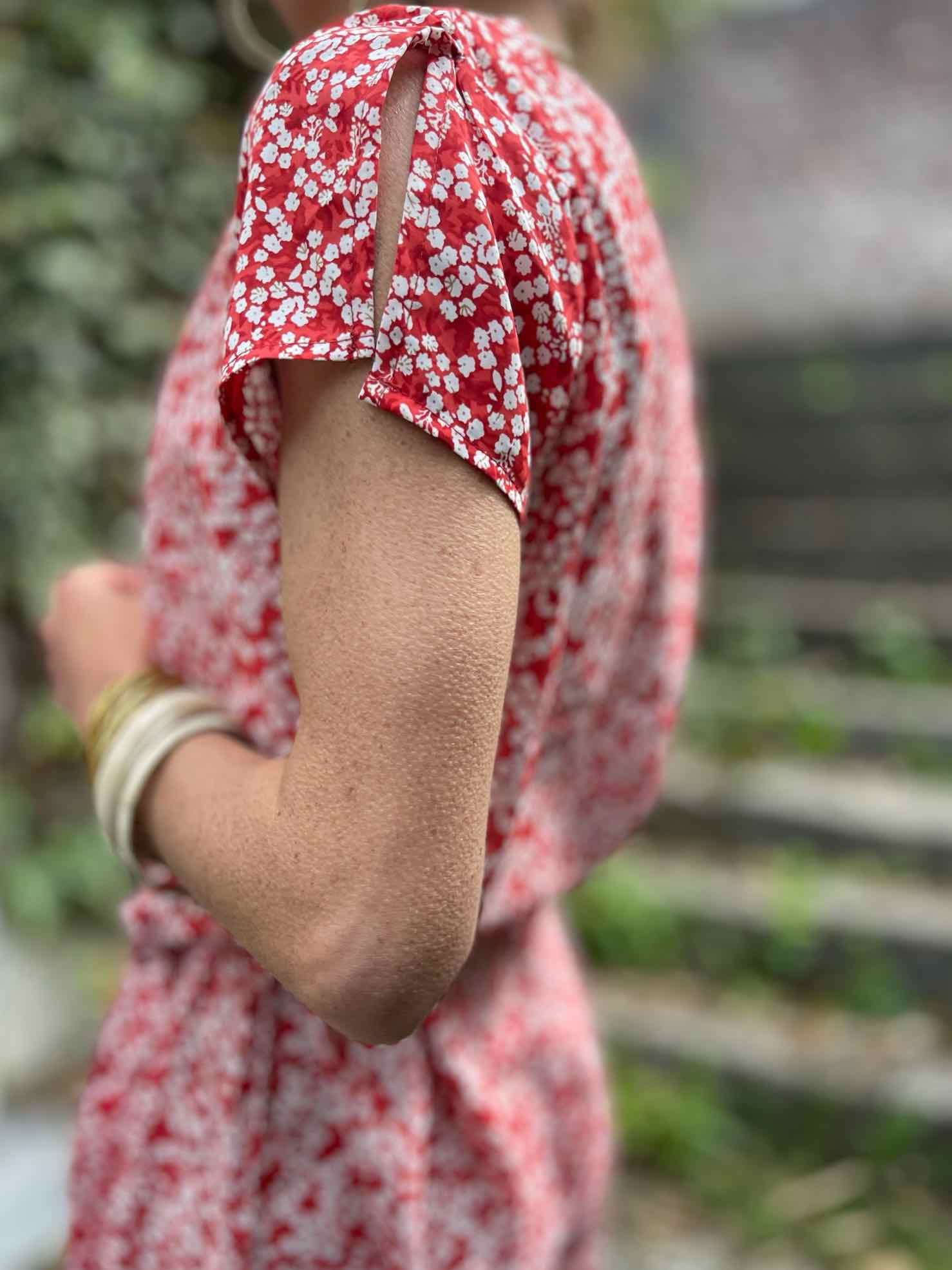 Robe droite imprimée rouge